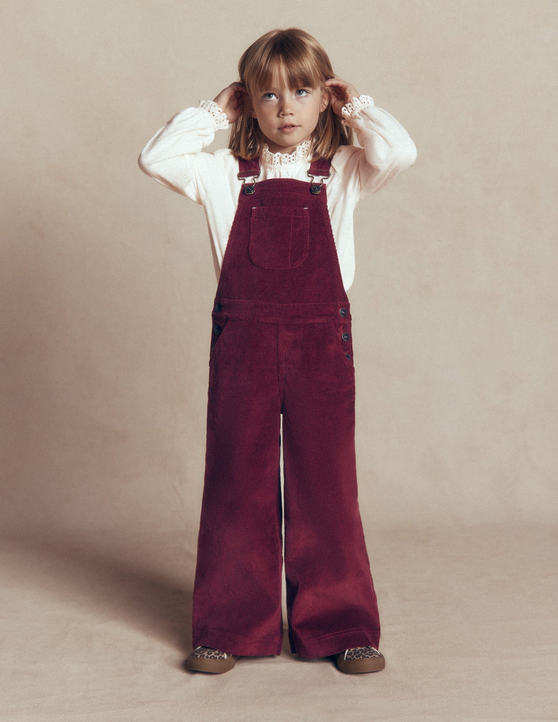 Wide Leg Dungarees-Deep Wisteria Cord-1