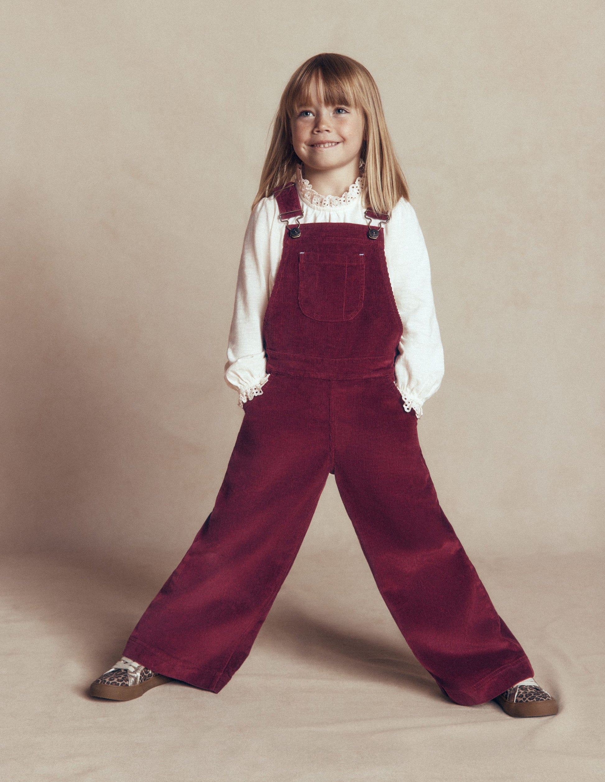 Wide Leg Dungarees-Deep Wisteria Cord-2