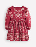 Celia Wing Sleeve Dress-Port Bird Print