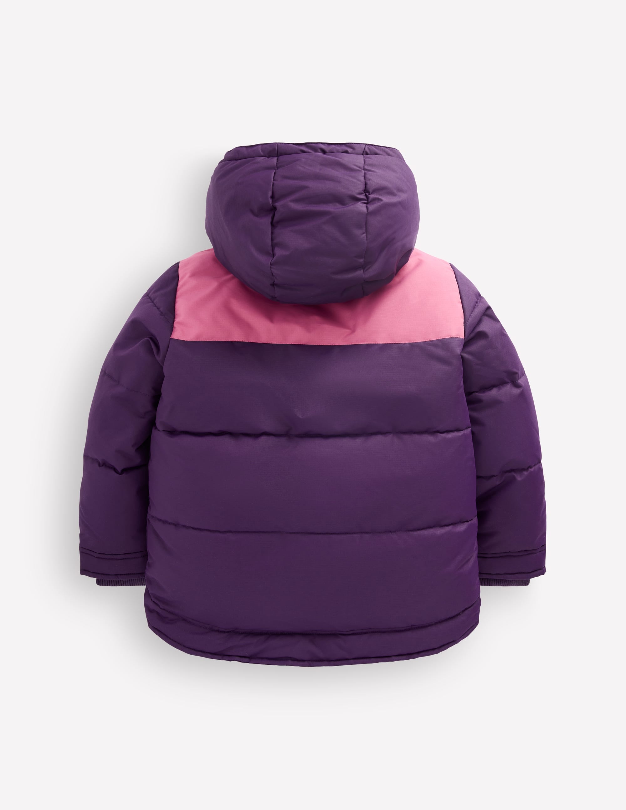 Borg Lined Puffer Coat-Calla Lilly Purple Colourblock - Image 2