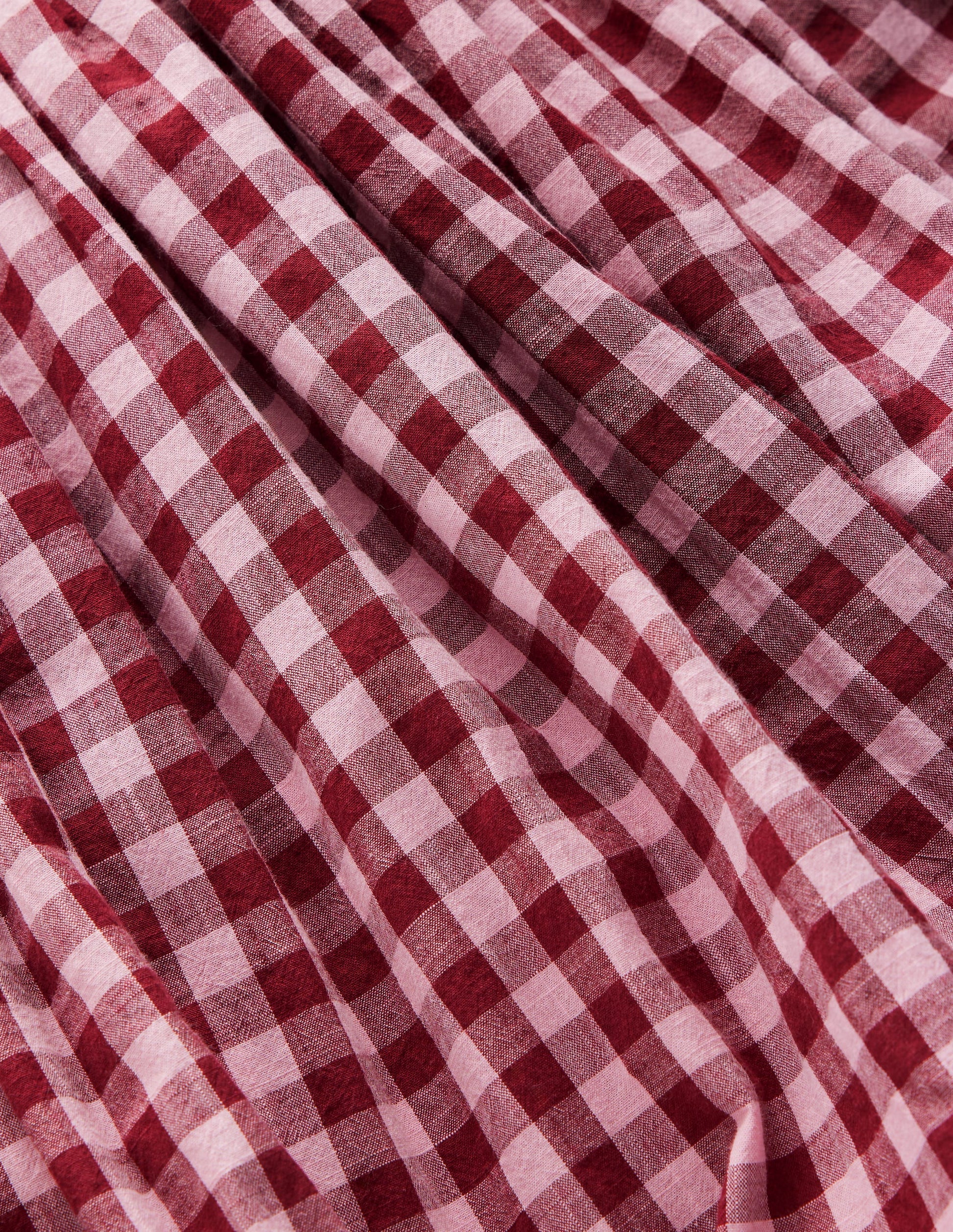 Long Sleeve Bubble Hem Dress-Red Check-6