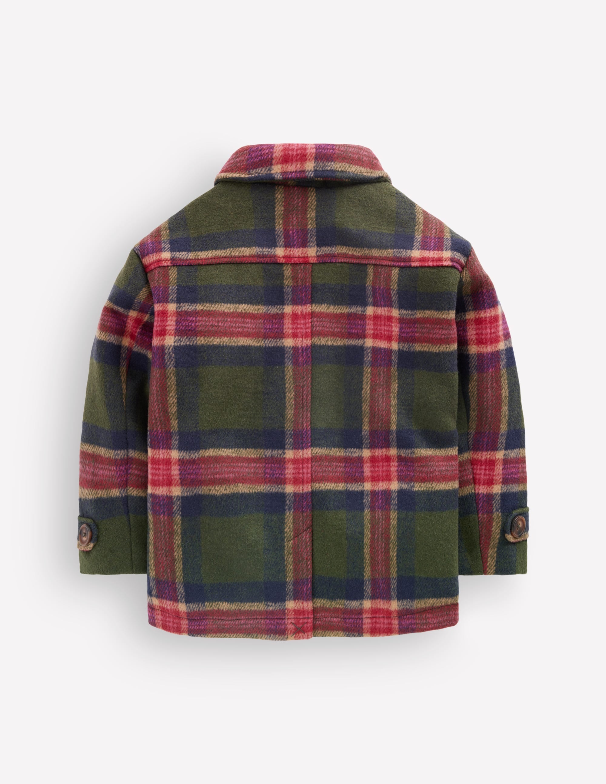 Wool Check Coat-Green Check - Image 7