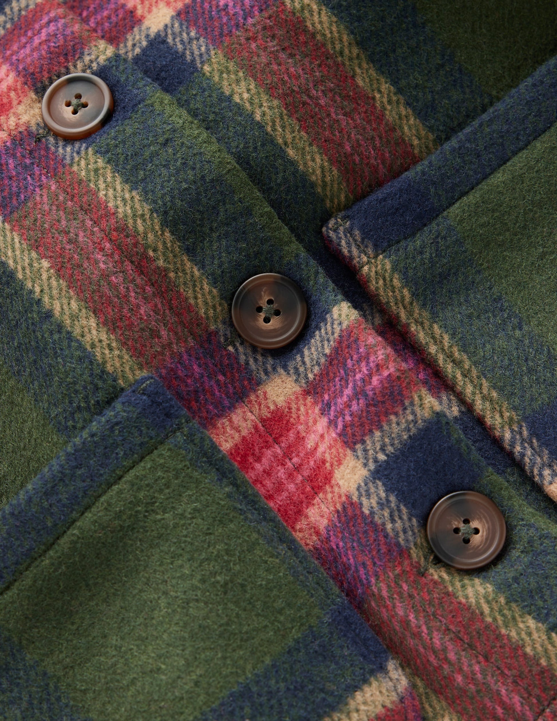 Wool Check Coat-Green Check-8