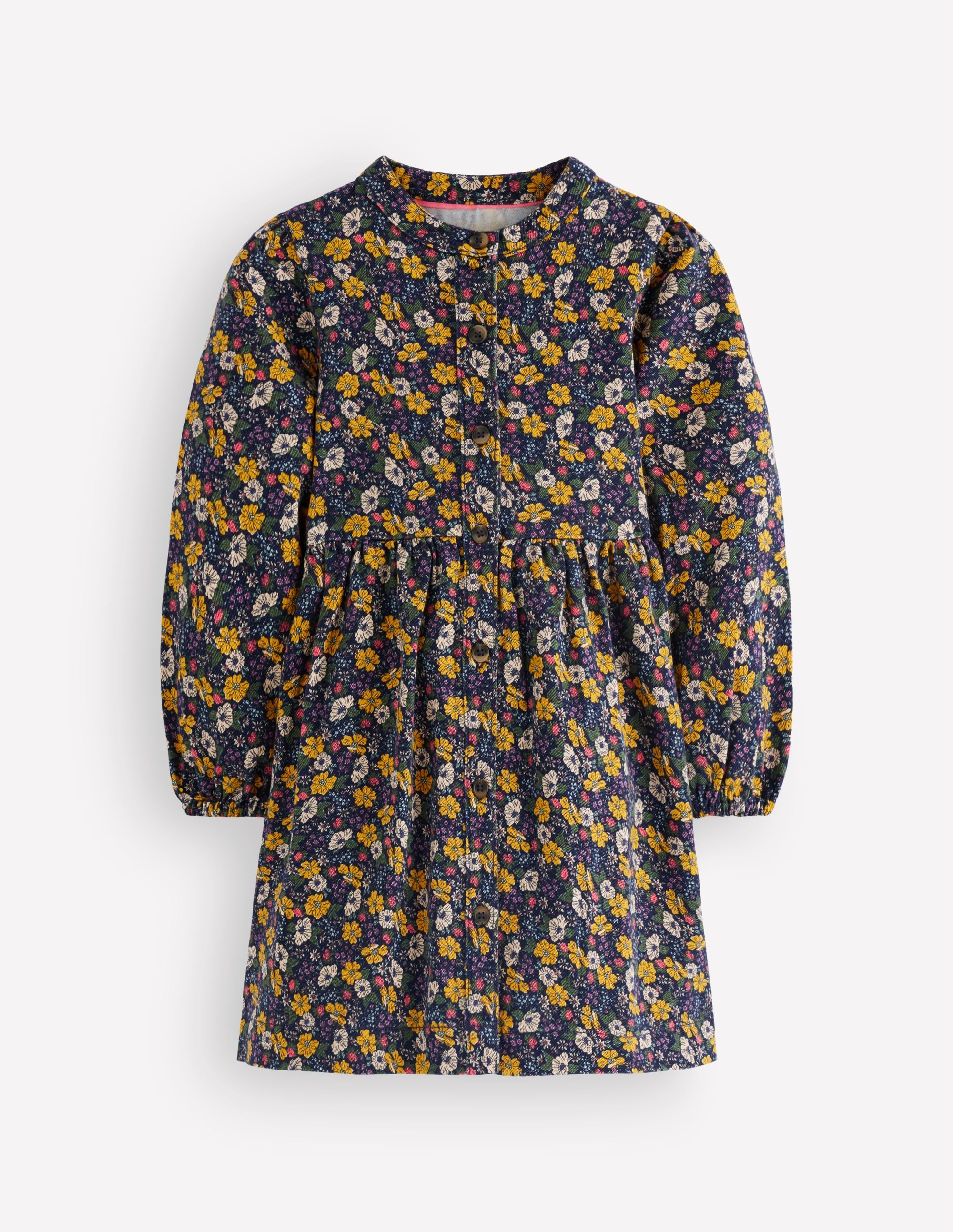 Betsy Woven Puff Sleeve Dress-Navy Floral - Image 3