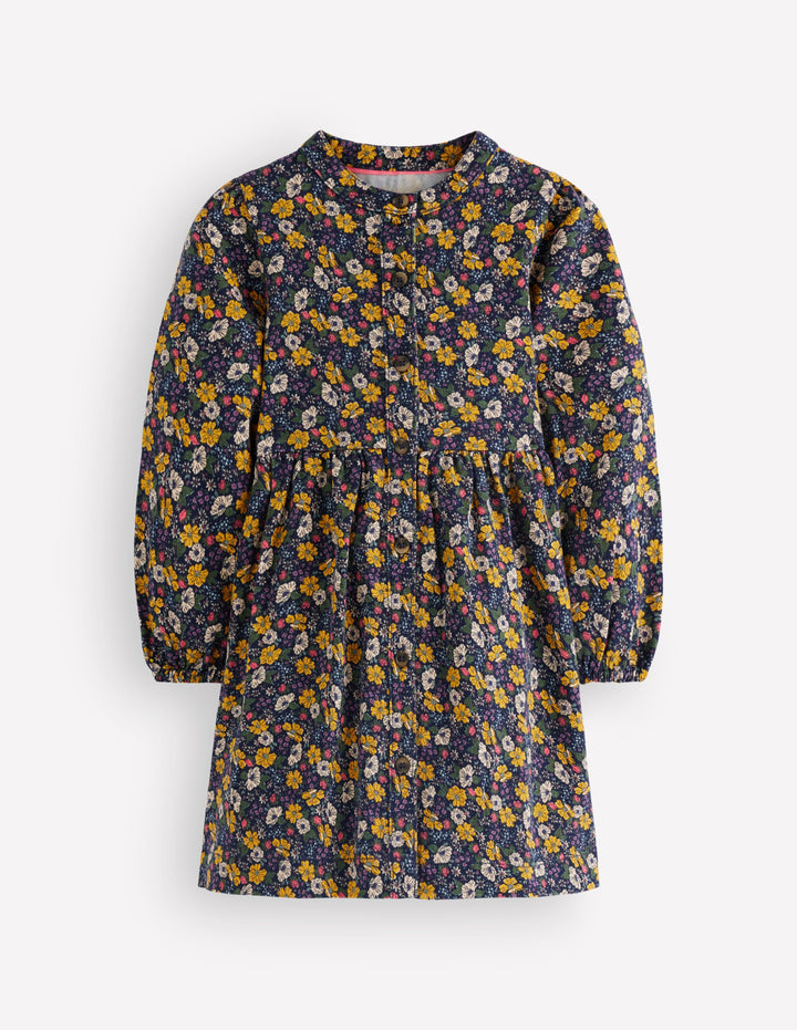 Betsy Woven Puff Sleeve Dress-Navy Floral