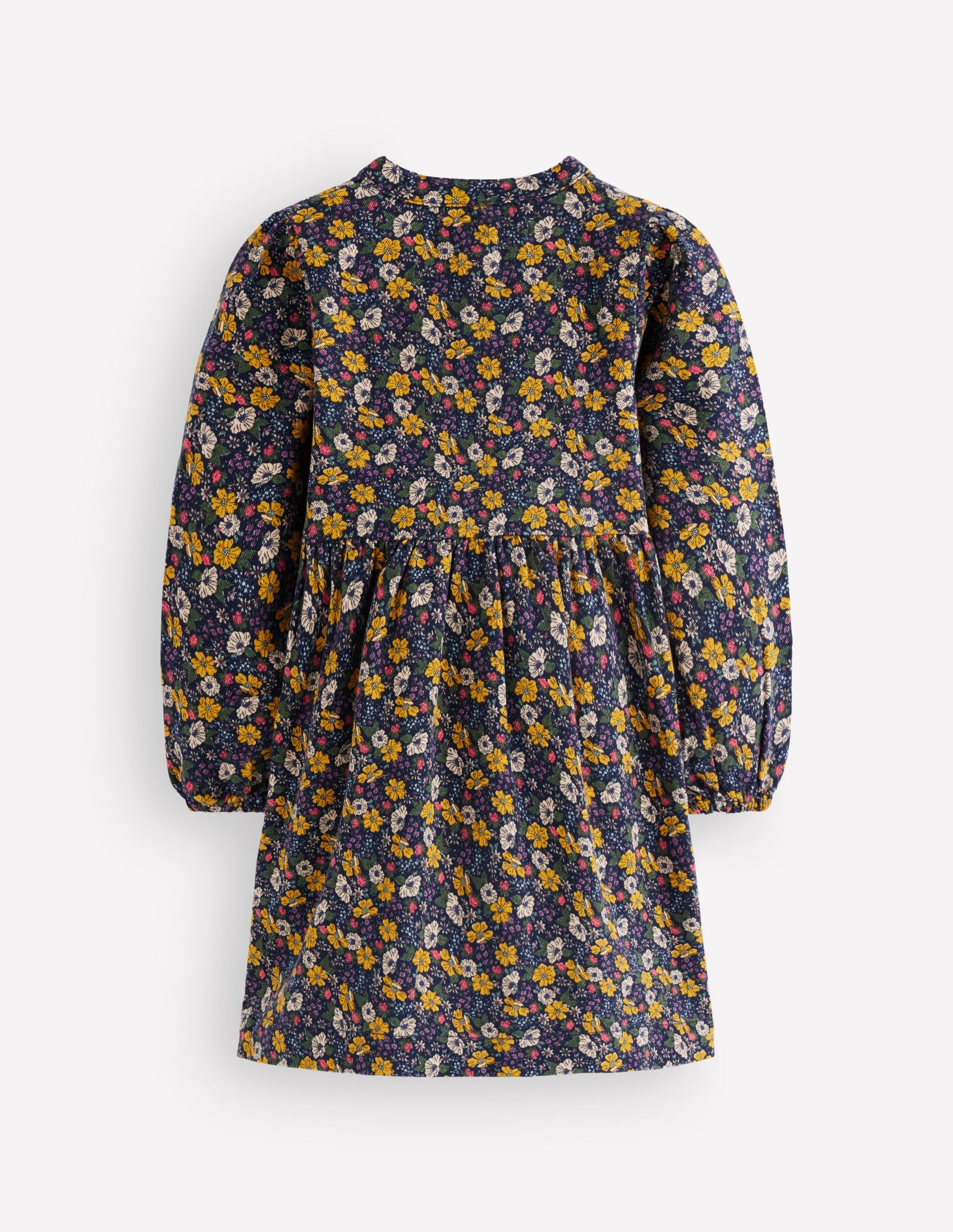 Betsy Woven Puff Sleeve Dress-Navy Floral - Image 4