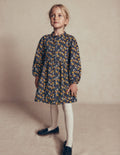 Betsy Woven Puff Sleeve Dress-Navy Floral
