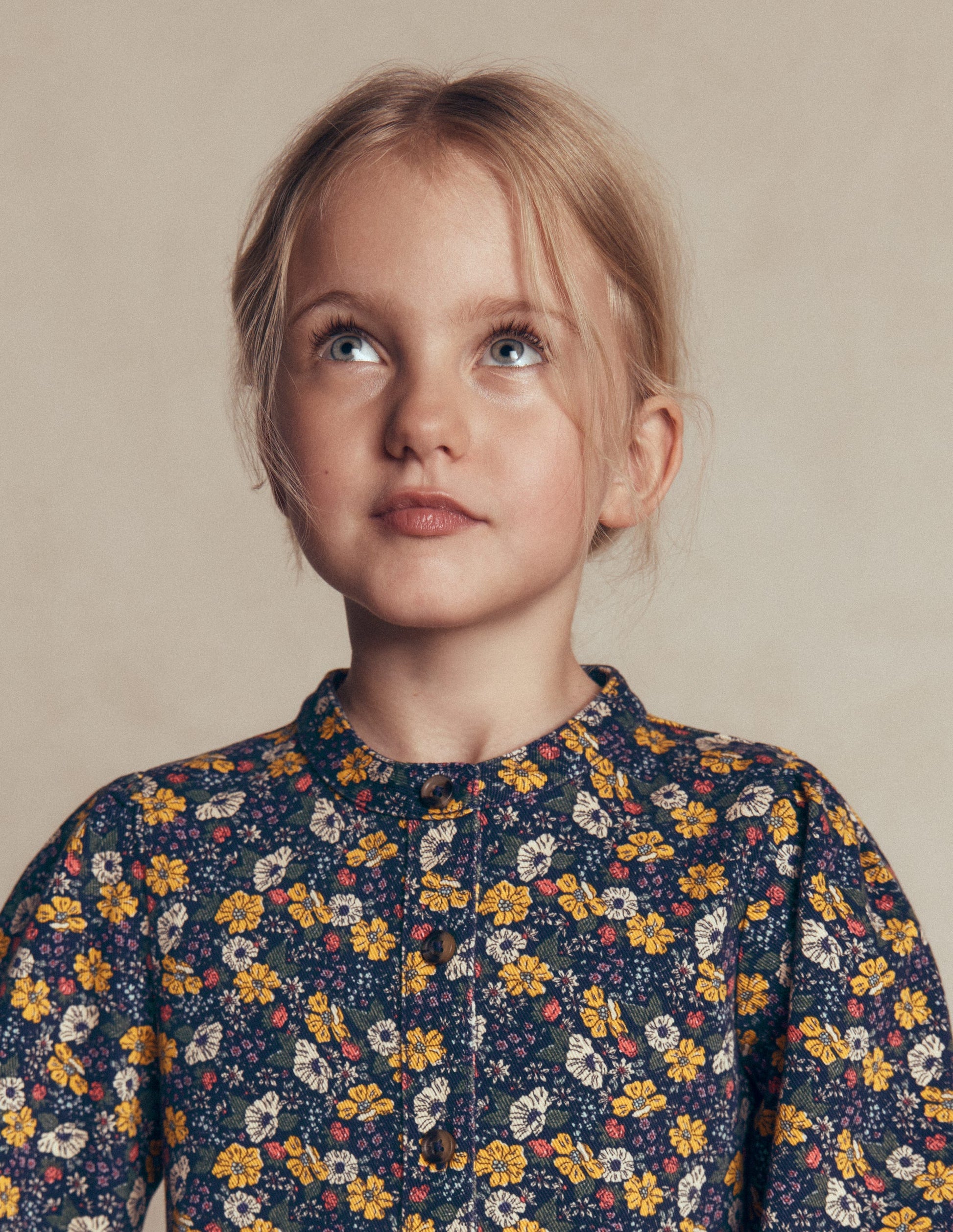 Betsy Woven Puff Sleeve Dress-Navy Floral-2
