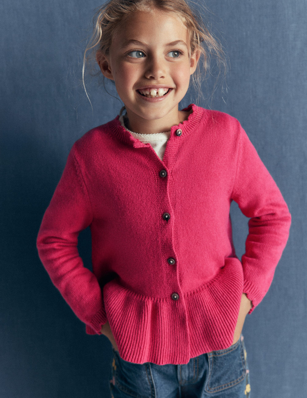 Pretty Peplum Cardigan-Winter Blush - Image 1