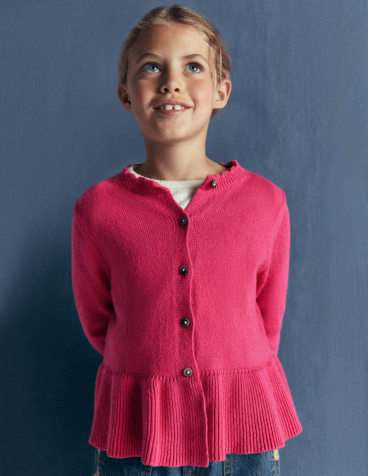 Pretty Peplum Cardigan-Winter Blush - Image 2