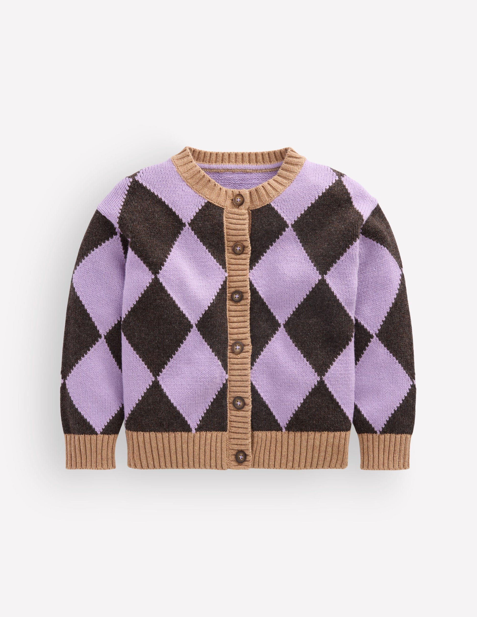 Fun Cardigan-Purple Argyle-4