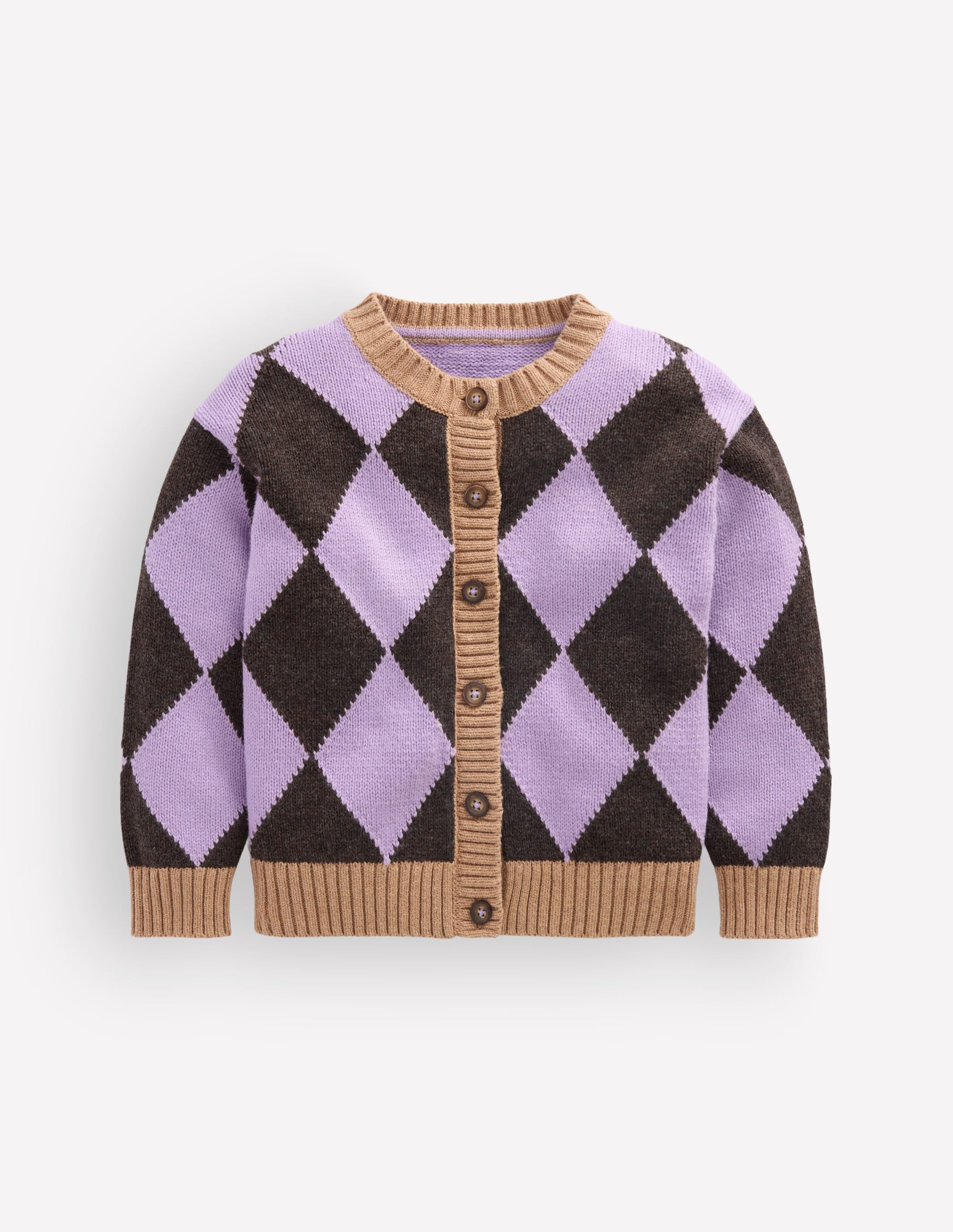 Fun Cardigan-Purple Argyle - Image 4
