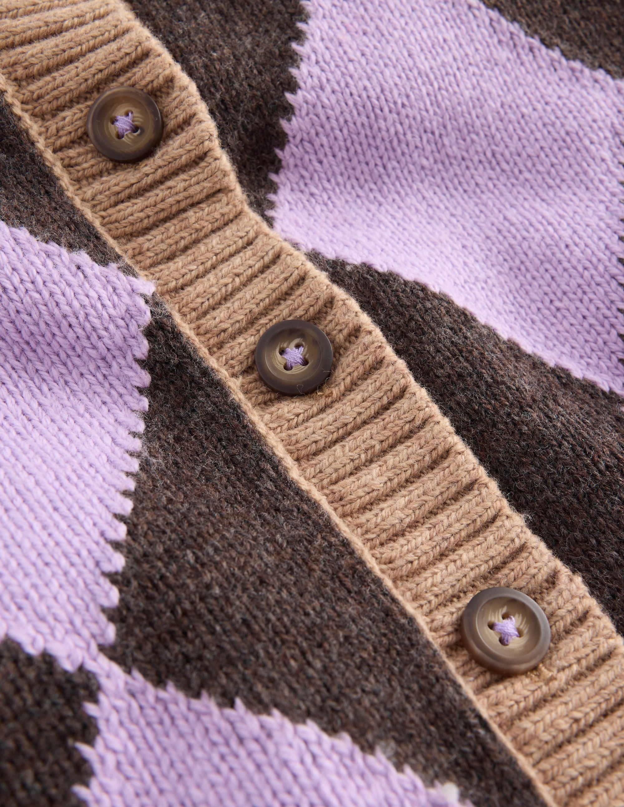 Fun Cardigan-Purple Argyle - Image 6