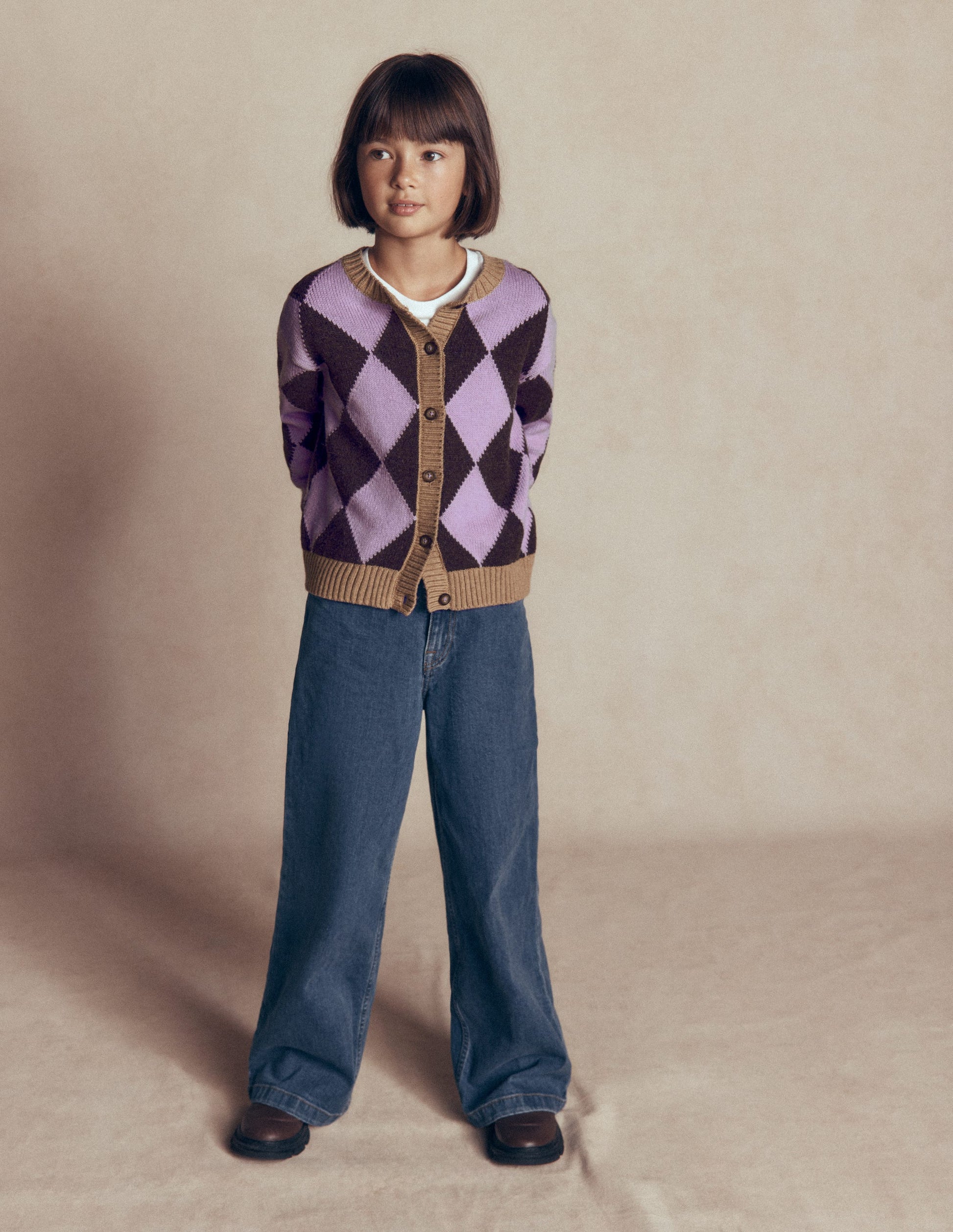 Fun Cardigan-Purple Argyle-1