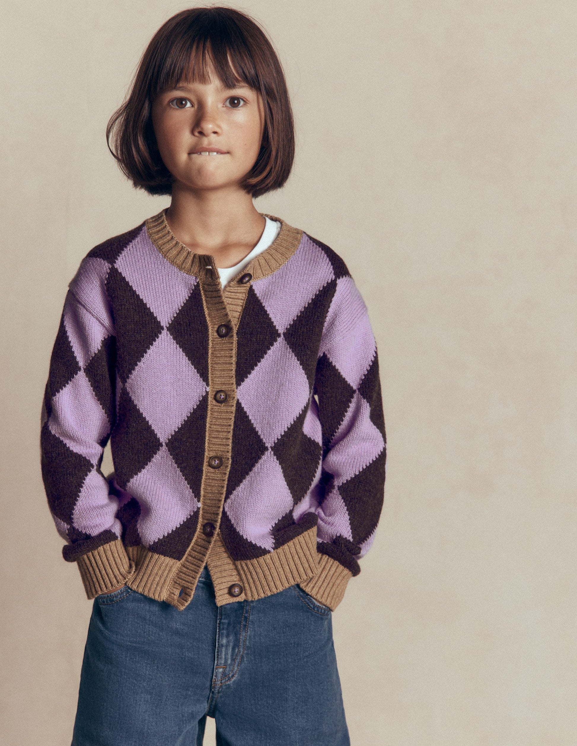 Fun Cardigan-Purple Argyle-2