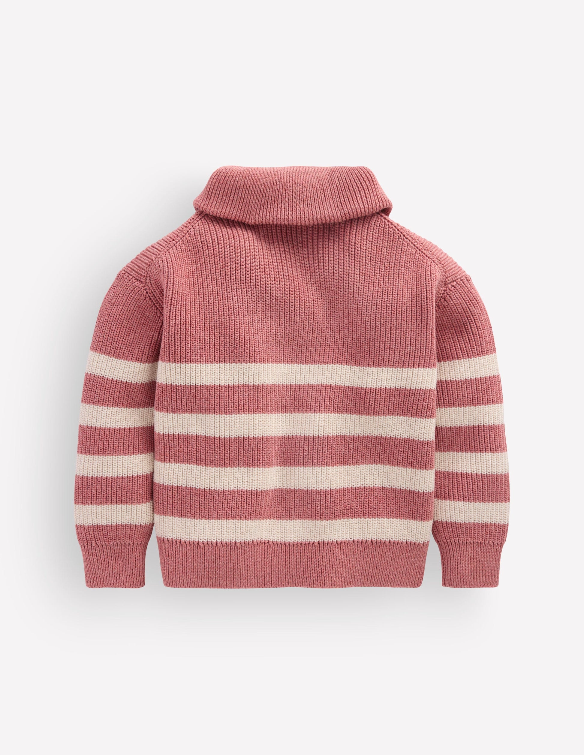 Zip Up Neck Jumper-Dusty Rose Marl-5