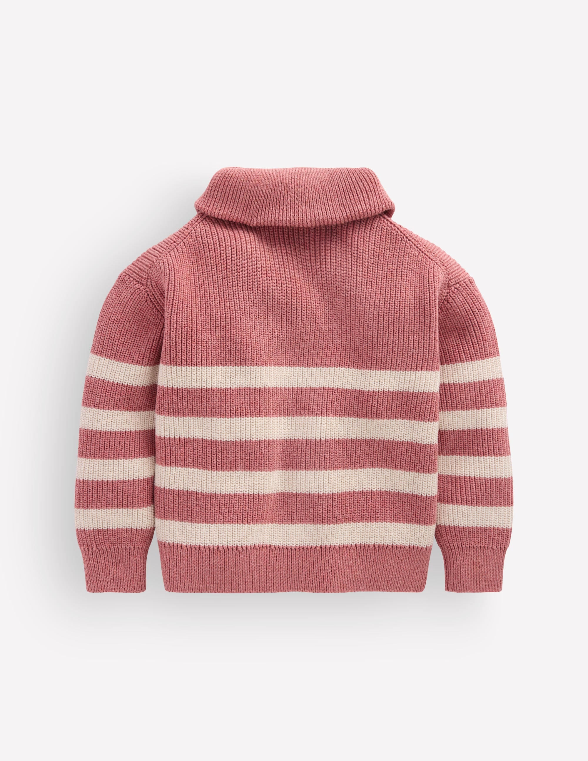 Zip Up Neck Jumper-Dusty Rose Marl - Image 5