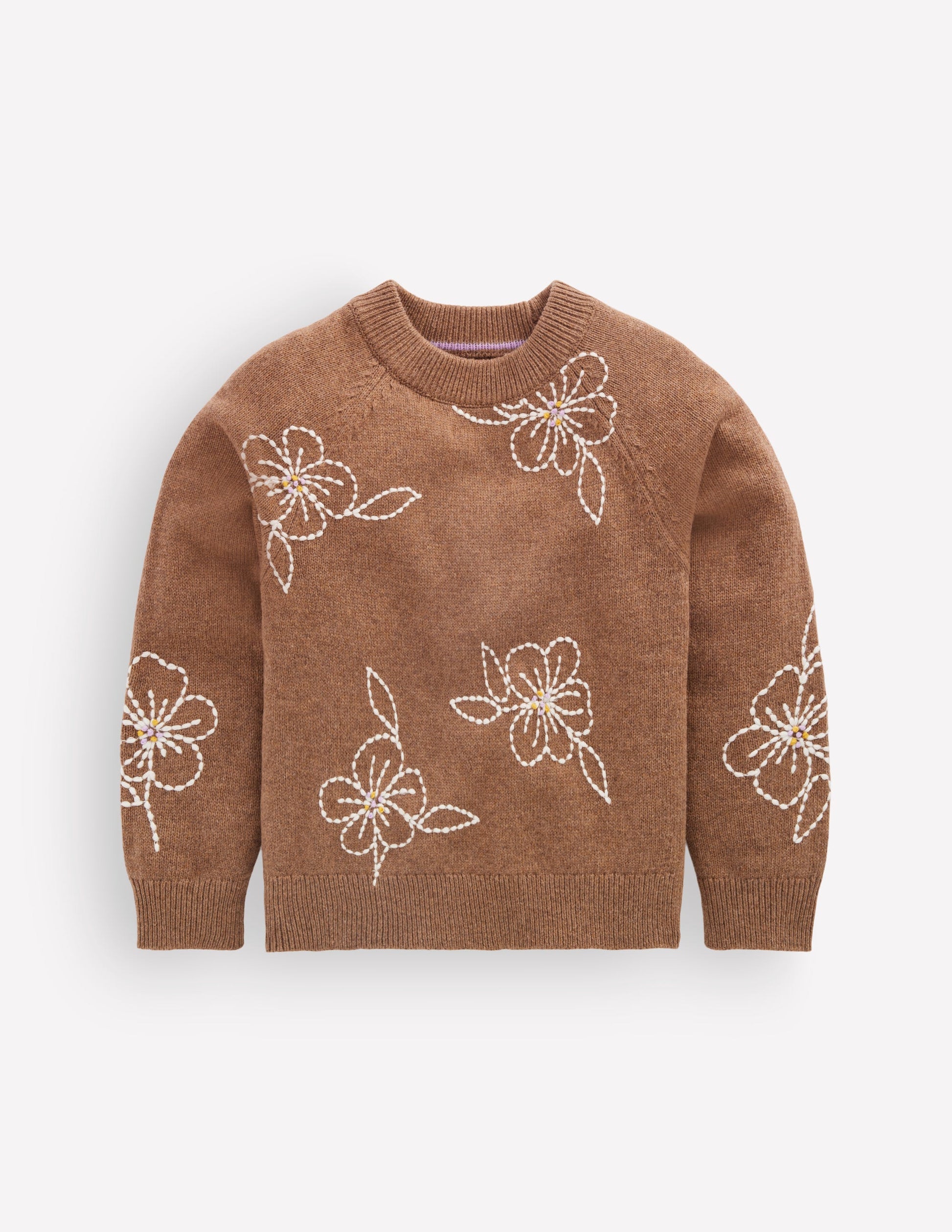 Crew Neck Jumper-Tortoise Shell Marl-1