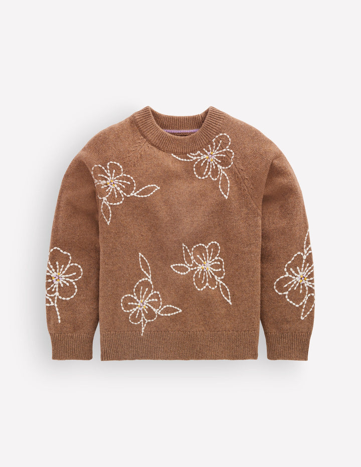 Crew Neck Jumper-Tortoise Shell Marl