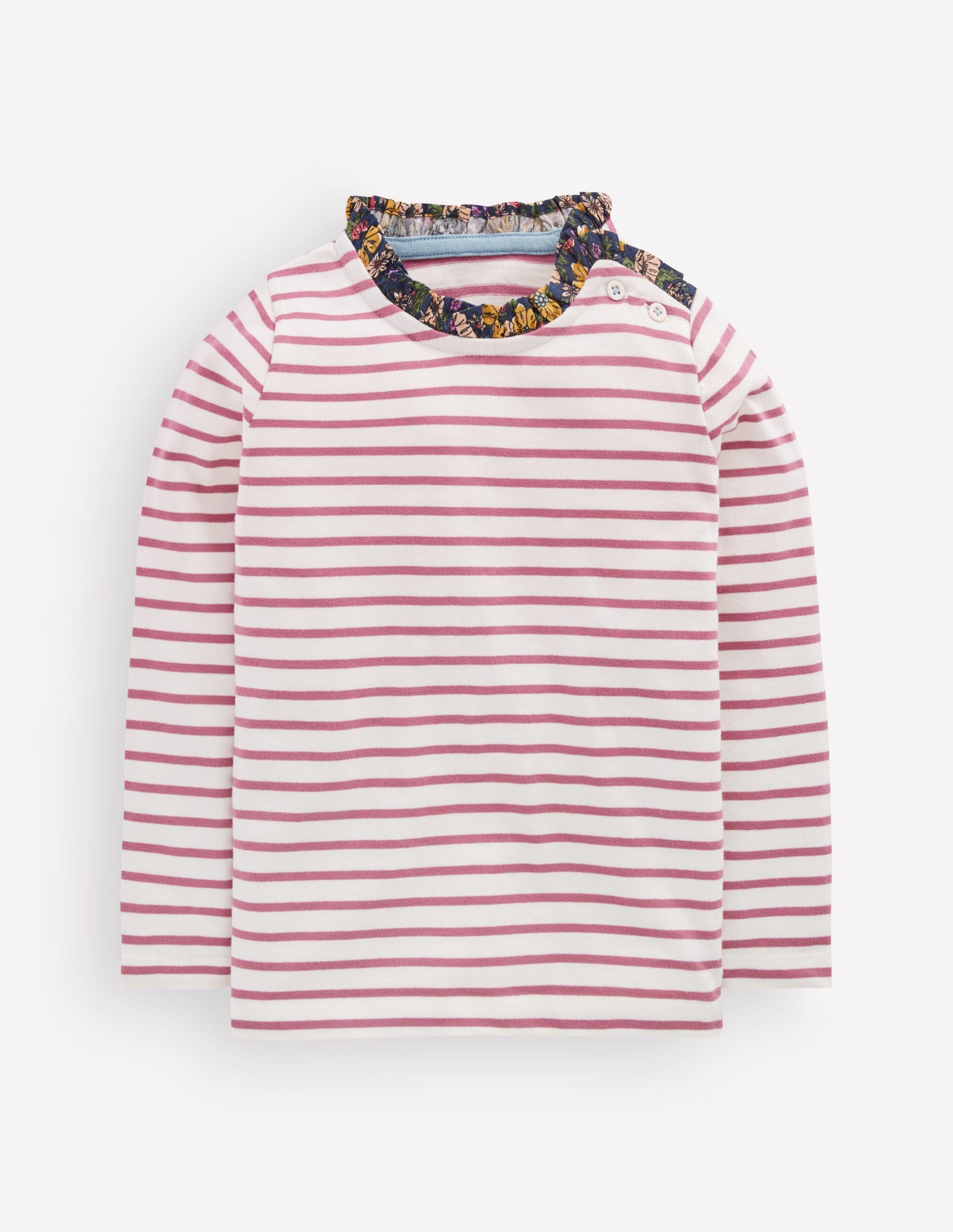 Frill Neck Breton-Pink Stripe-1