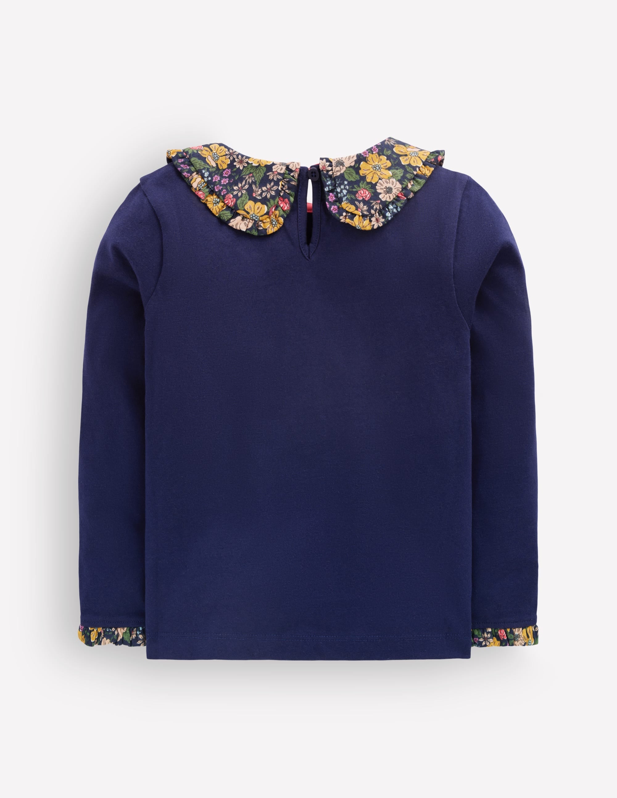 Collared Breton Jersey Top-College Navy Floral - Image 2
