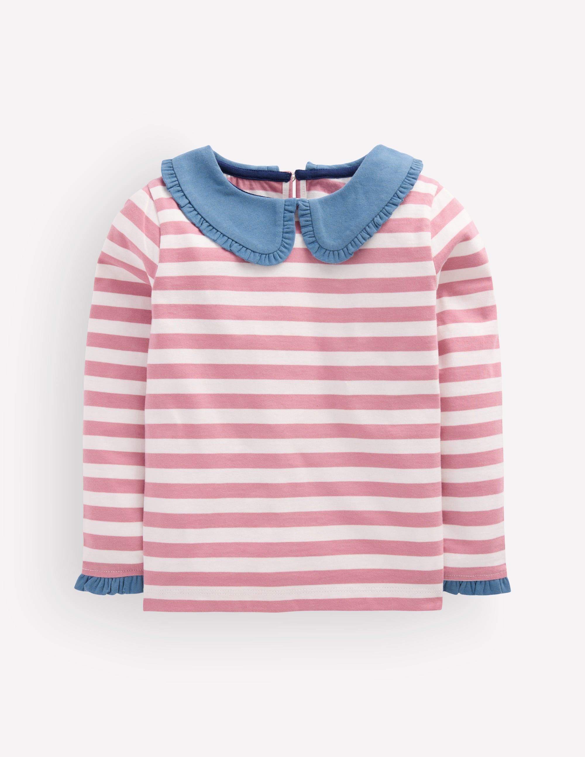Collared Breton Jersey Top-Pink Stripe - Image 4