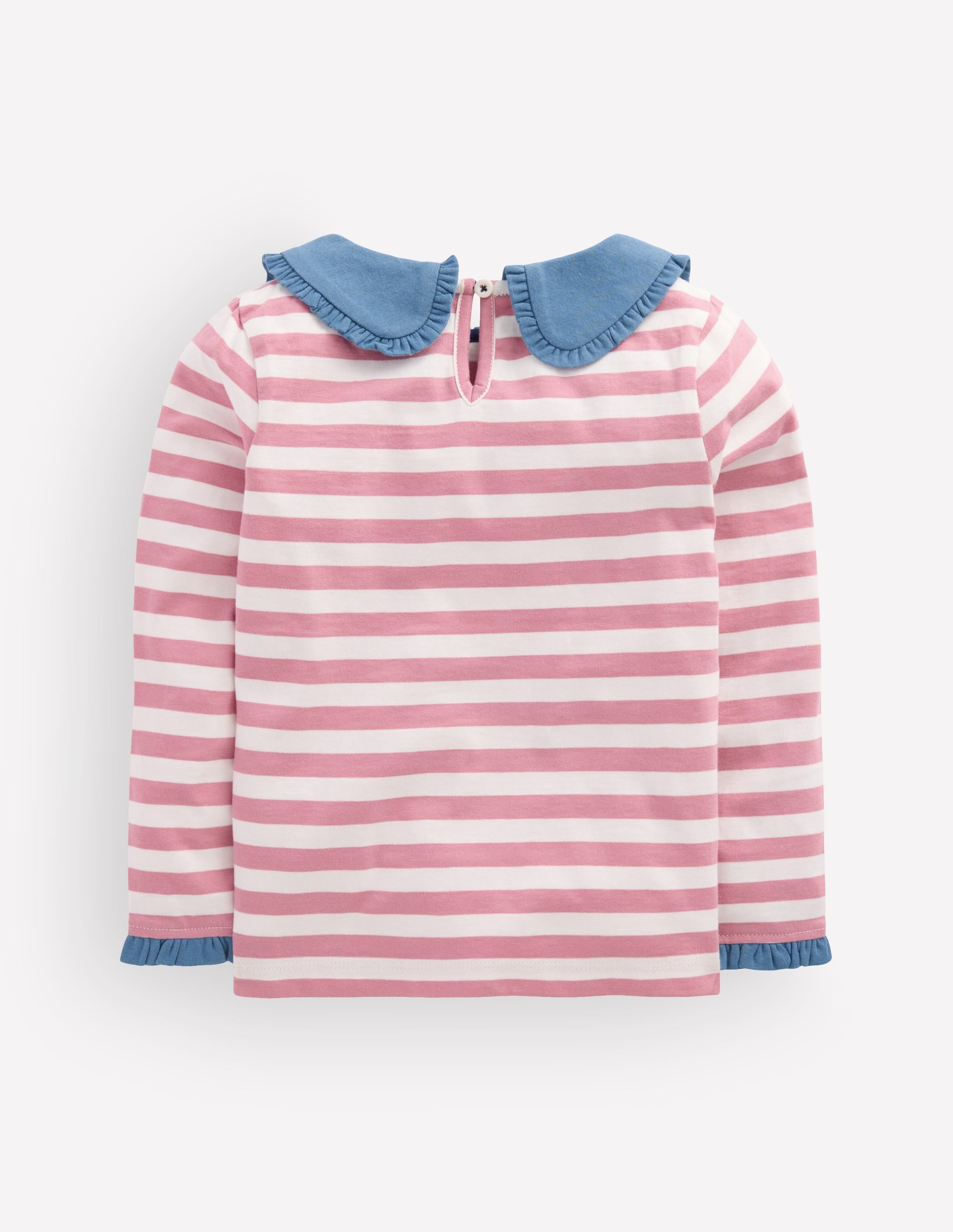 Collared Breton Jersey Top-Pink Stripe - Image 5