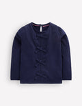 Rib Bow Trim Top-College Navy