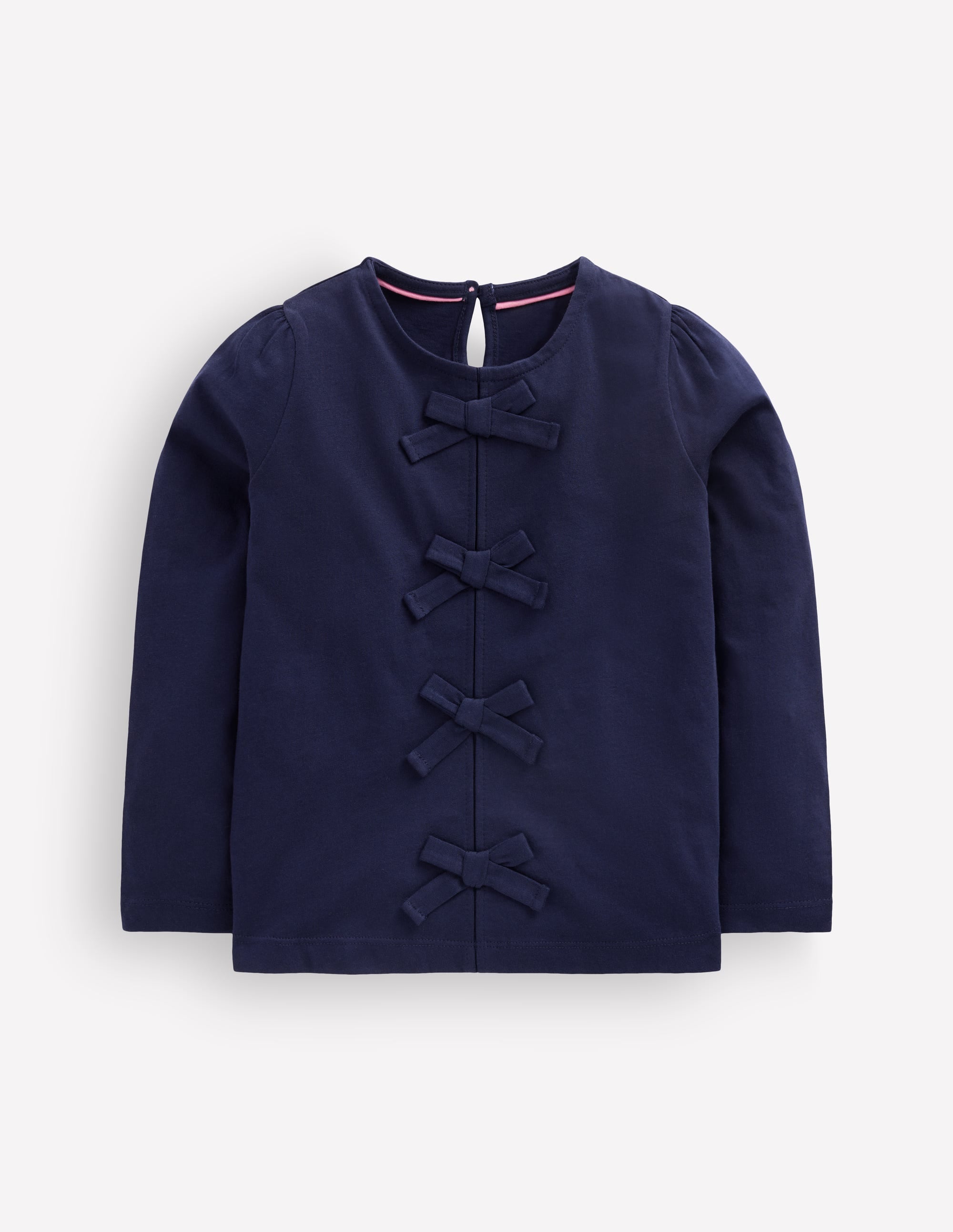 Rib Bow Trim Top-College Navy - Image 1