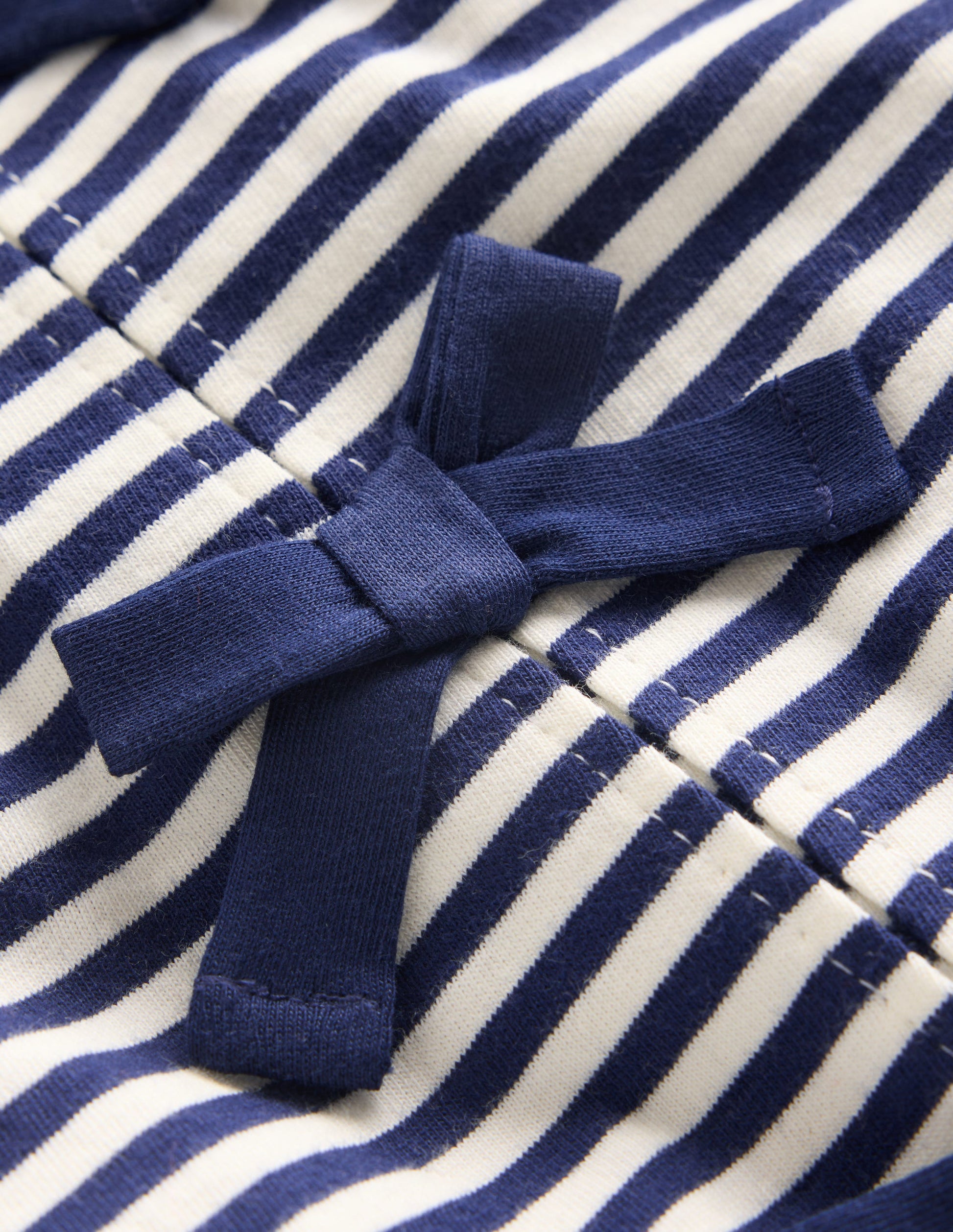 Rib Bow Trim Top-Navy Stripe-4