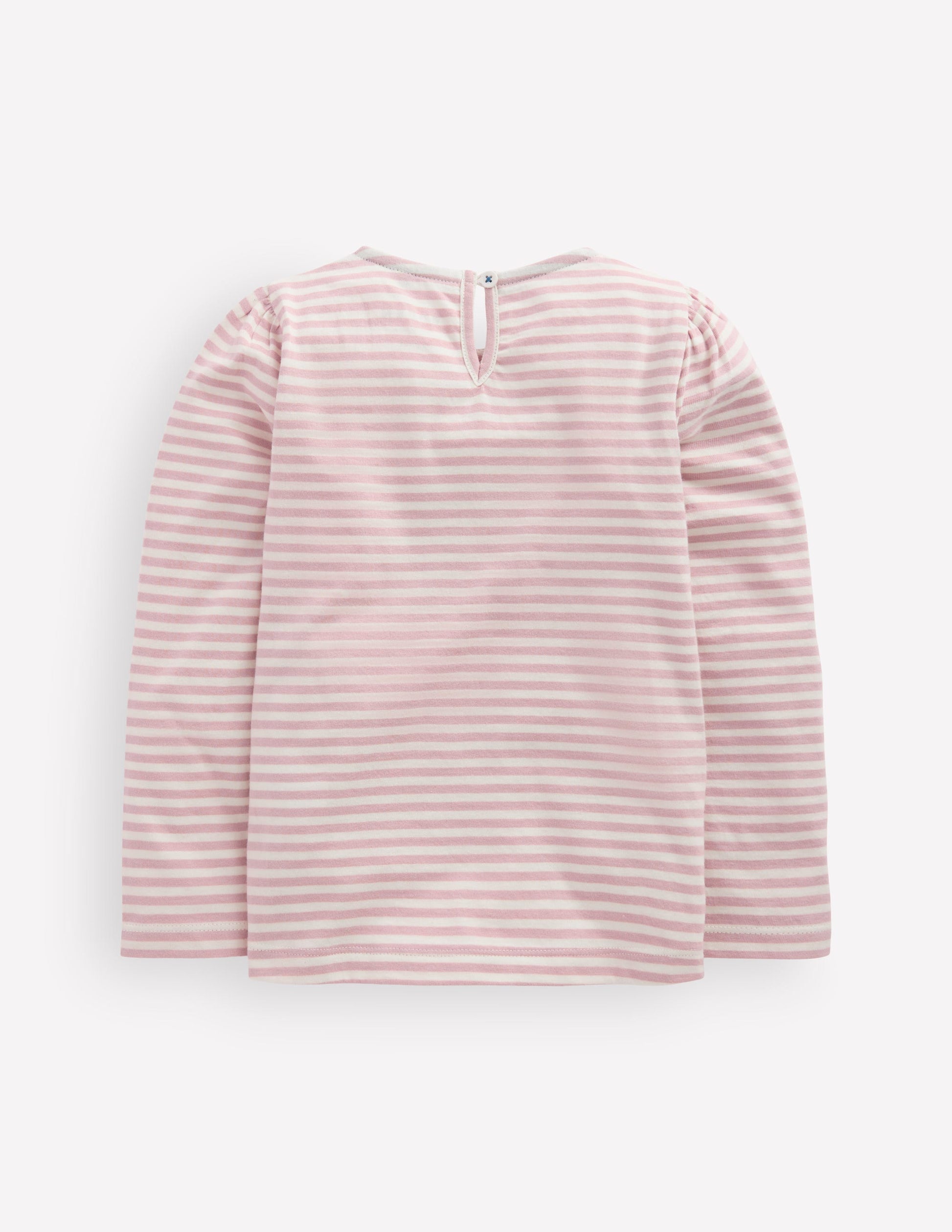 Rib Bow Trim Top-Pink Stripe-2