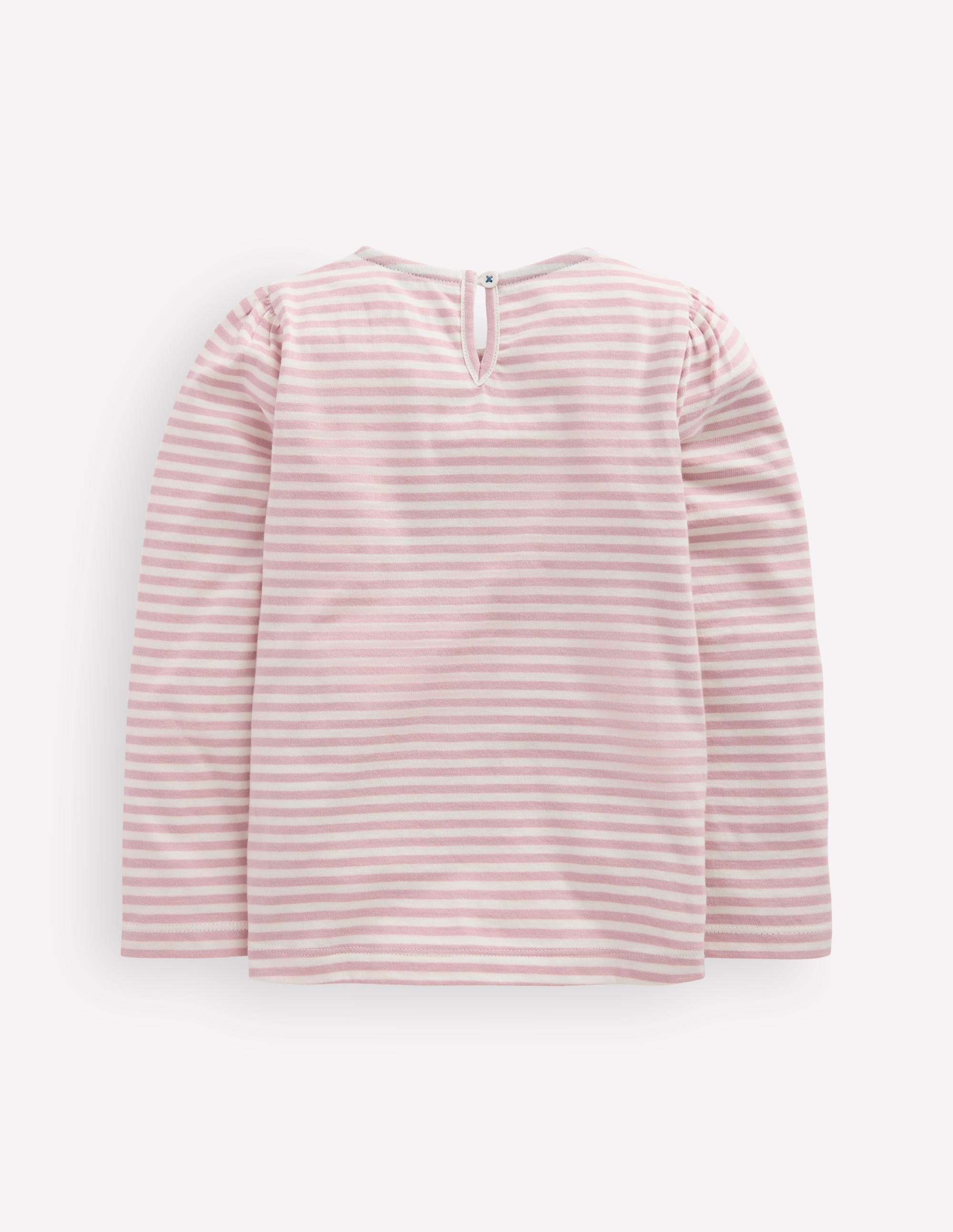 Rib Bow Trim Top-Pink Stripe - Image 2