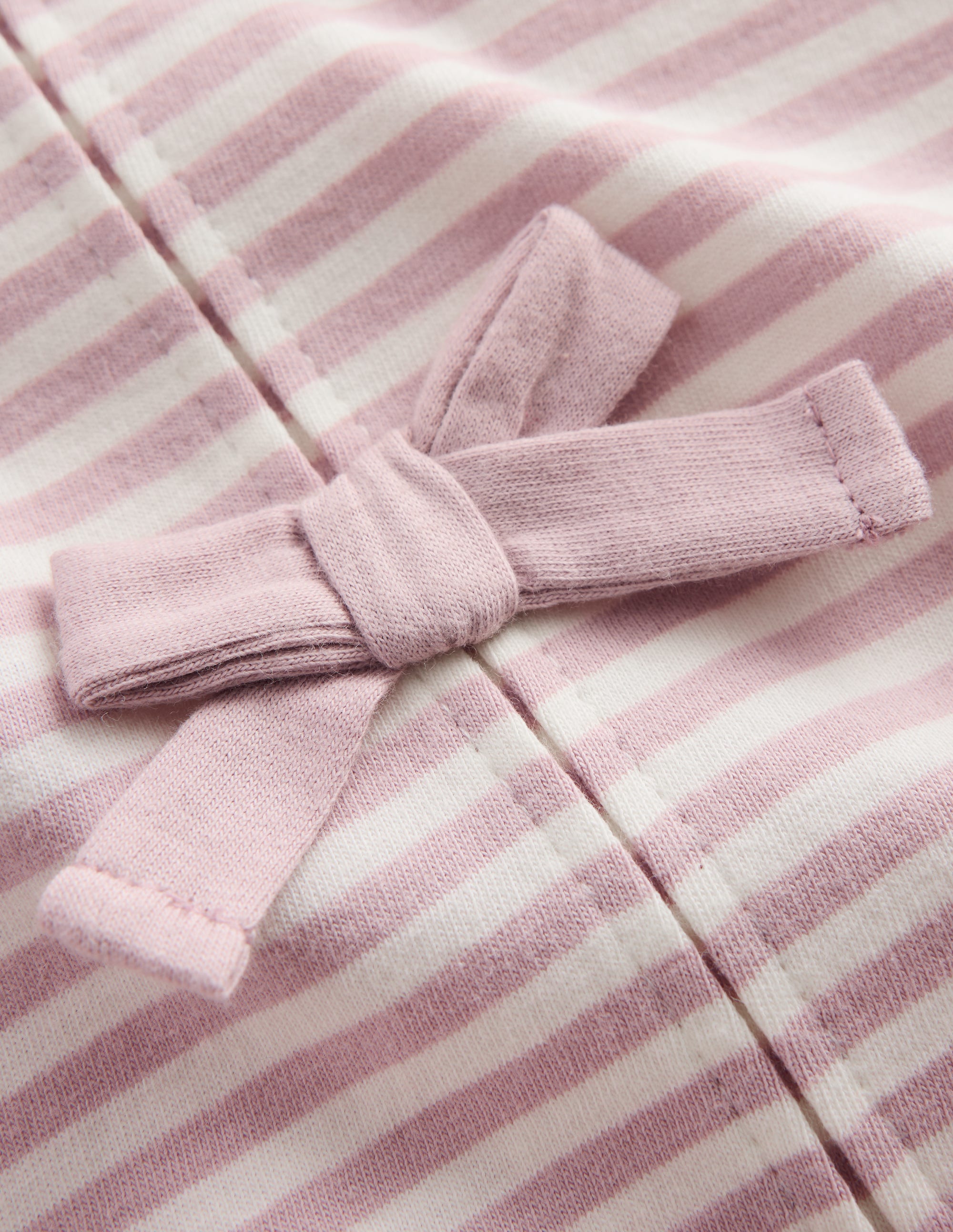 Rib Bow Trim Top-Pink Stripe - Image 3