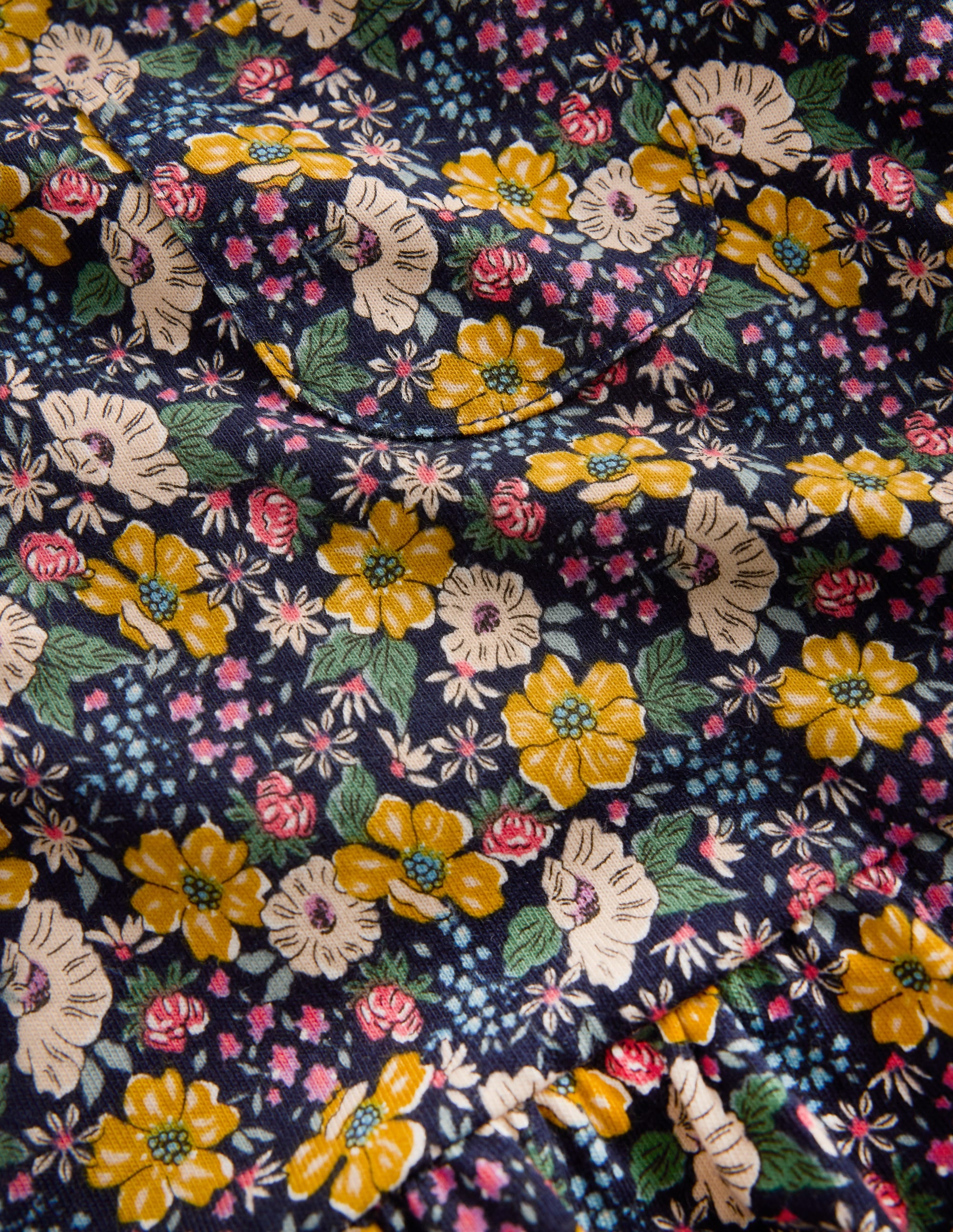 Long Sleeve Peplum Top-Navy Floral - Image 3