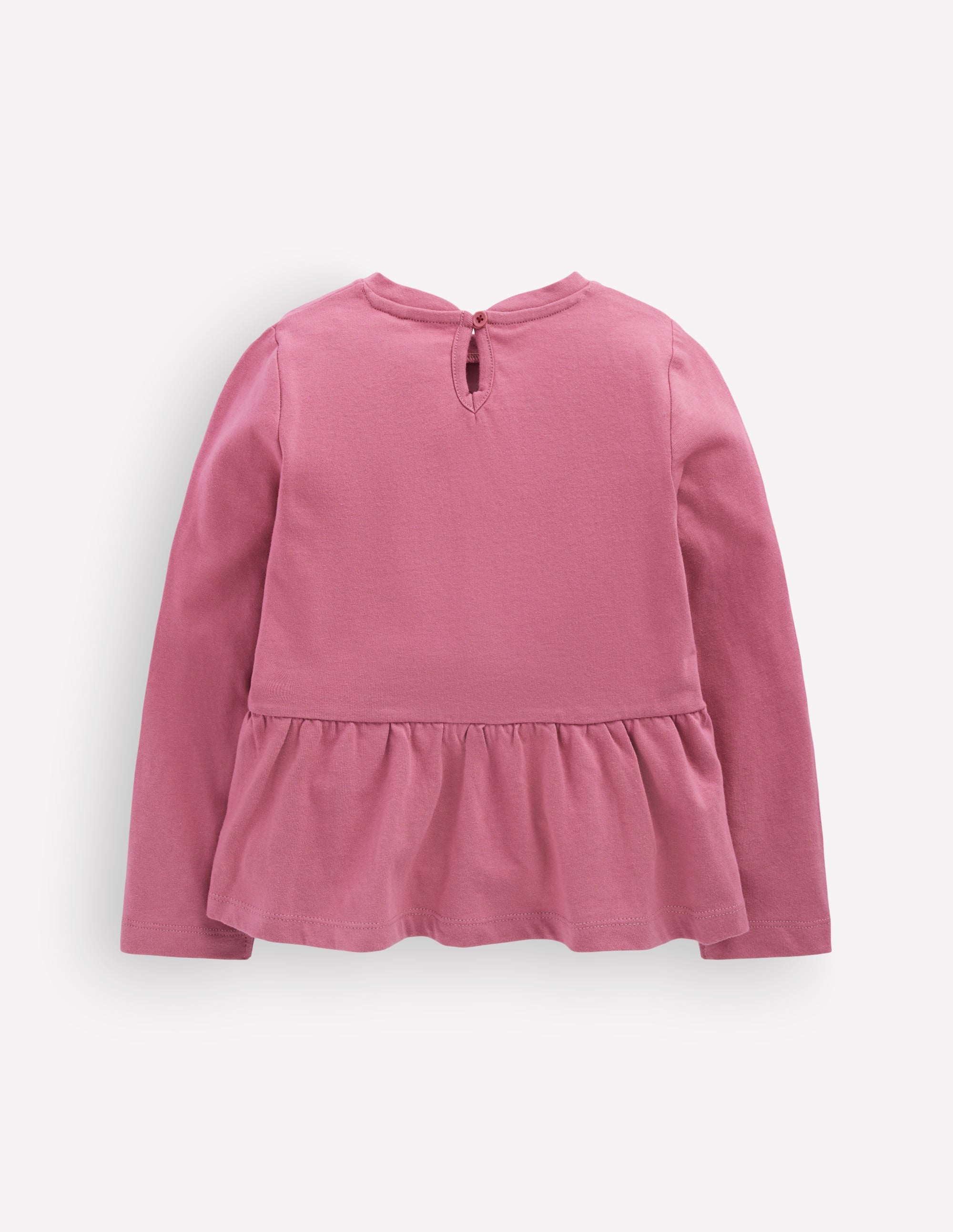 Long Sleeve Peplum Top-Pink Heather - Image 2