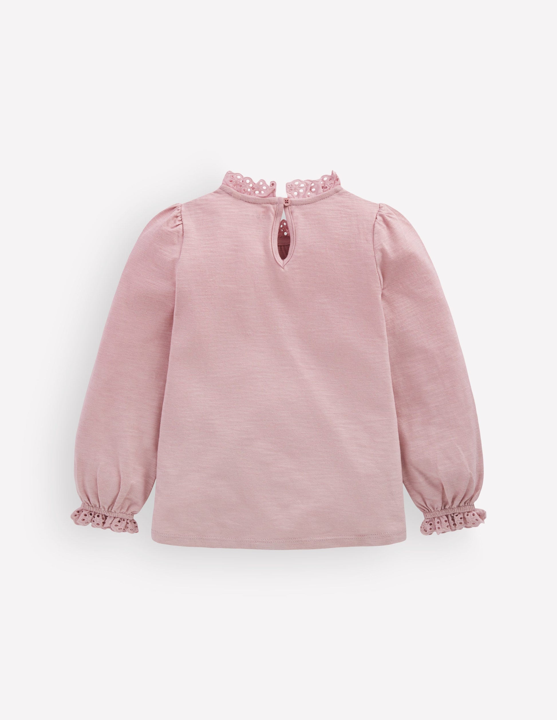 Broderie Trim Slub Top-Pink Violet-2