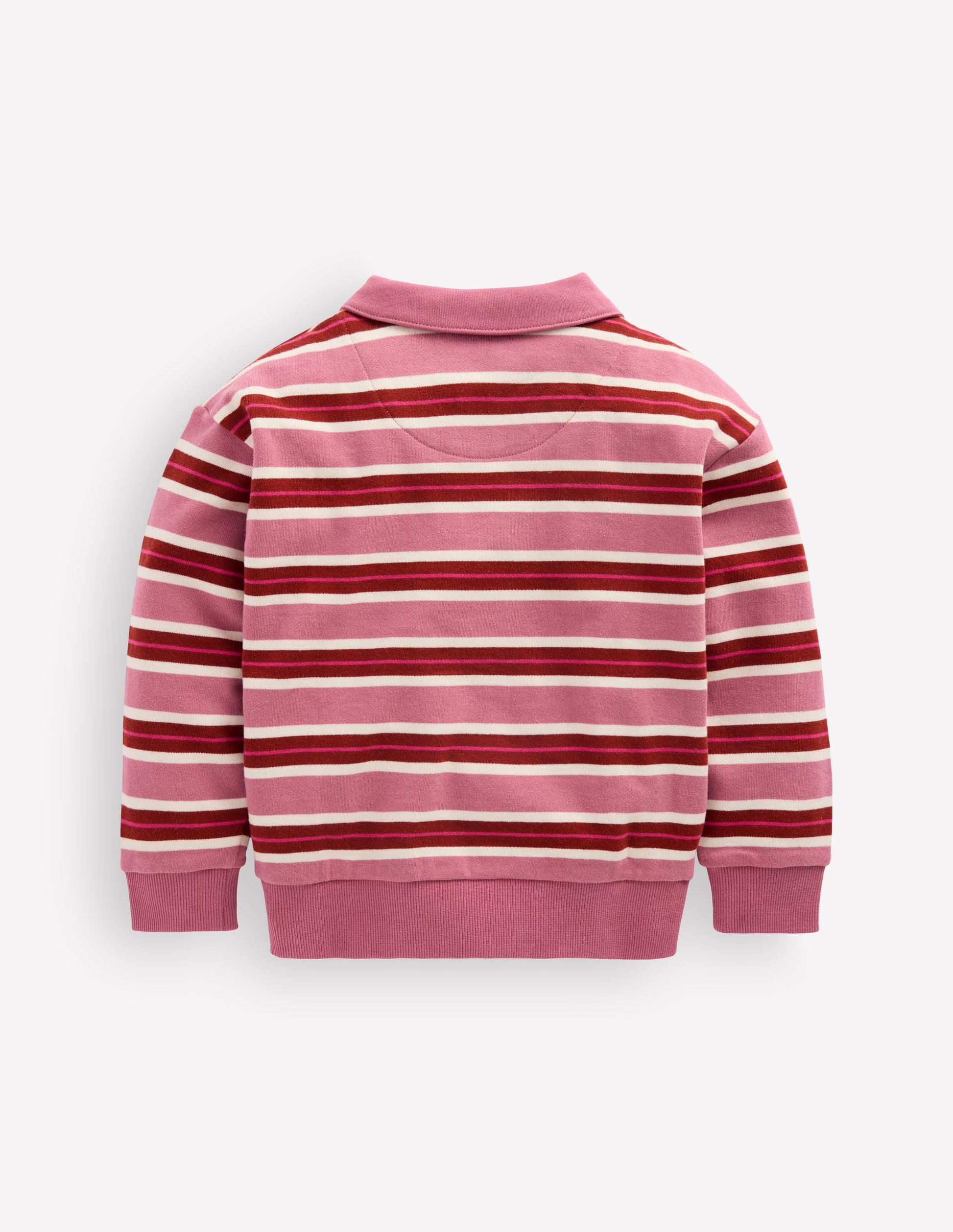 Stripe Collar Sweatshirt-Pink Stripe-3