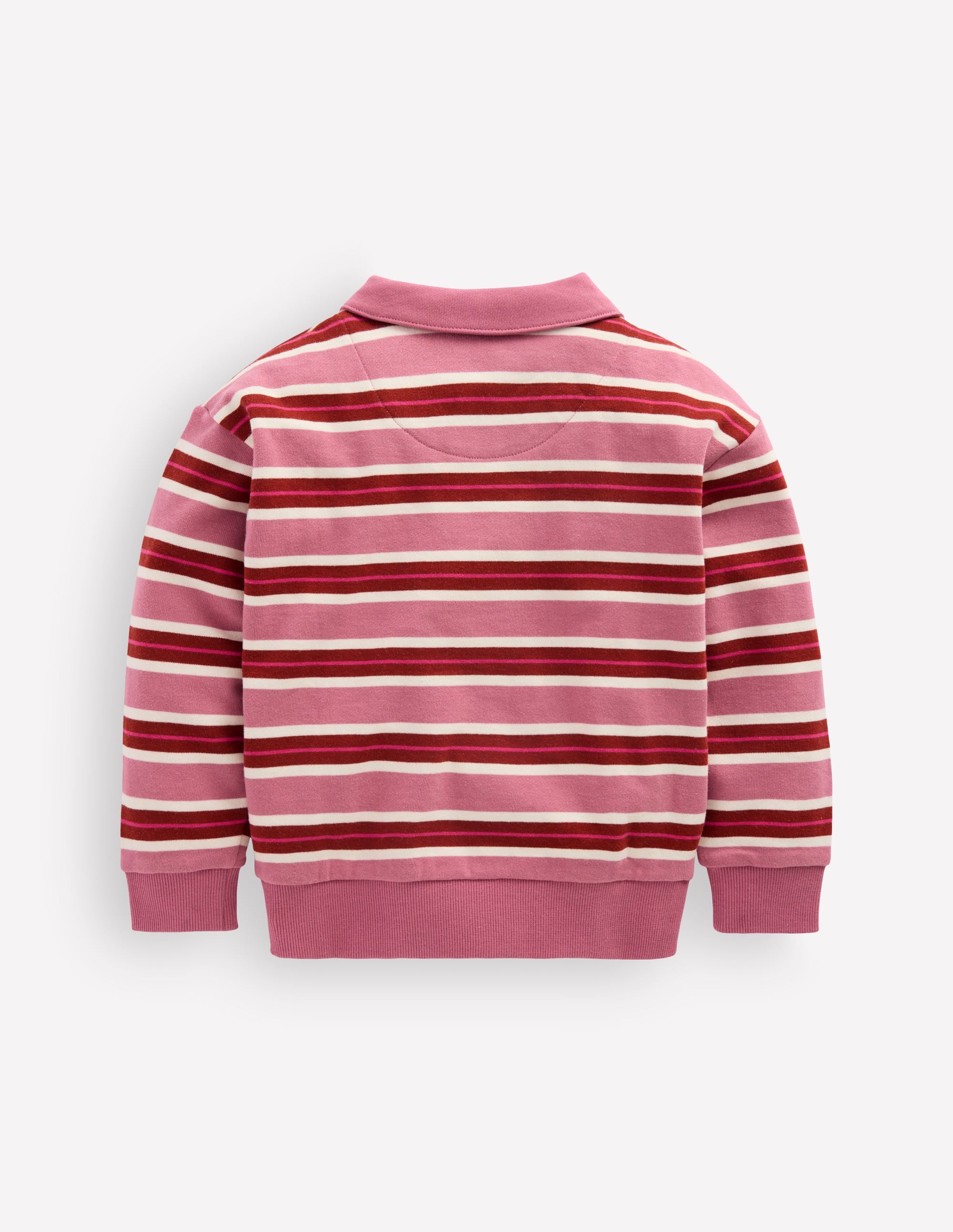 Stripe Collar Sweatshirt-Pink Stripe - Image 3