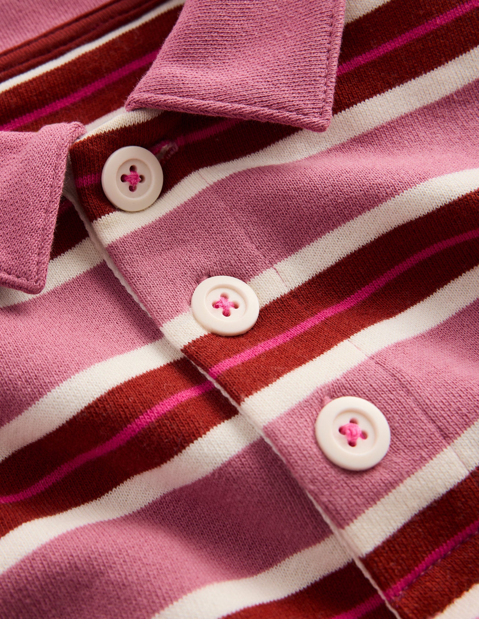 Stripe Collar Sweatshirt-Pink Stripe-4