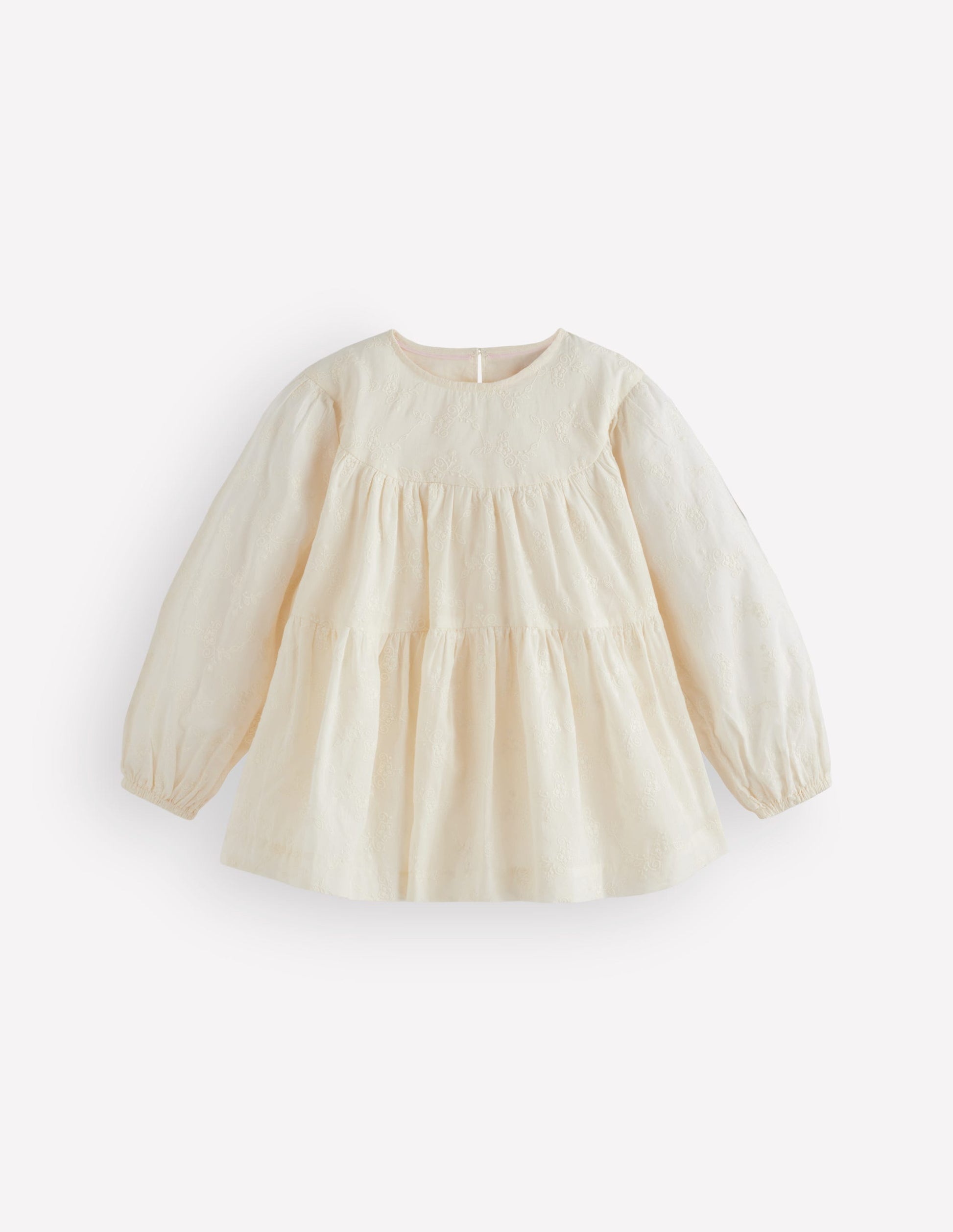 Tiered Woven Top-Soft Cream-2
