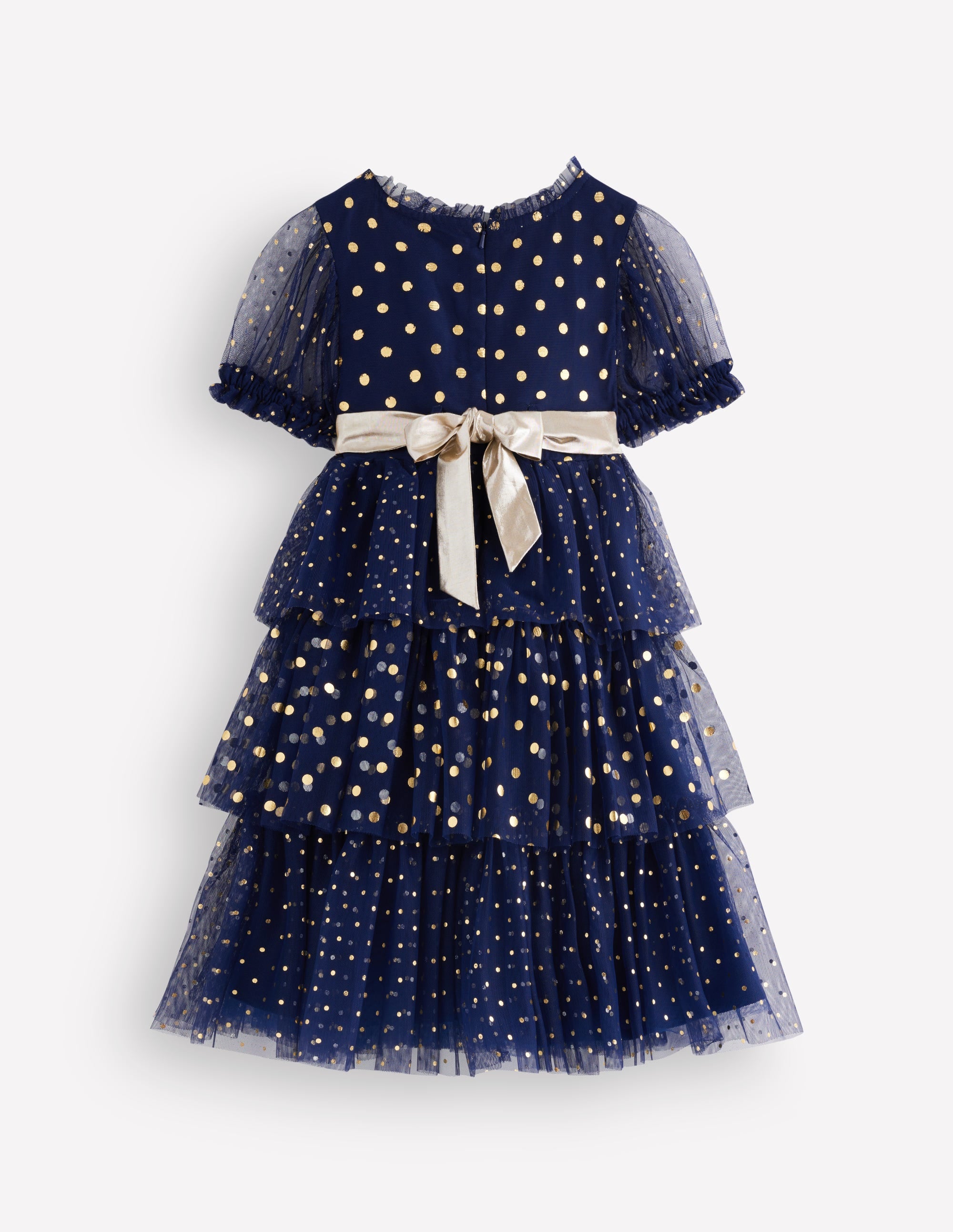 Metallic Tulle Party Dress-Blue Tulle - Image 2