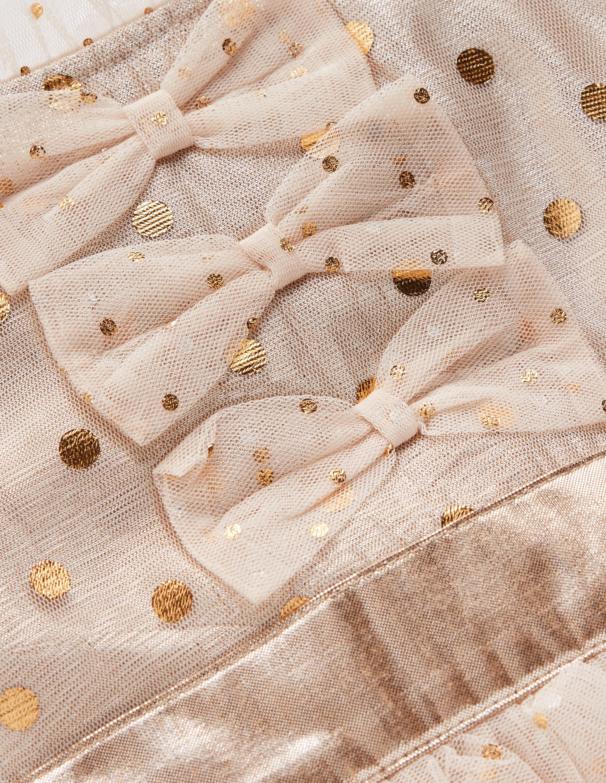 Metallic Tulle Party Dress-Gold Metallic - Image 5