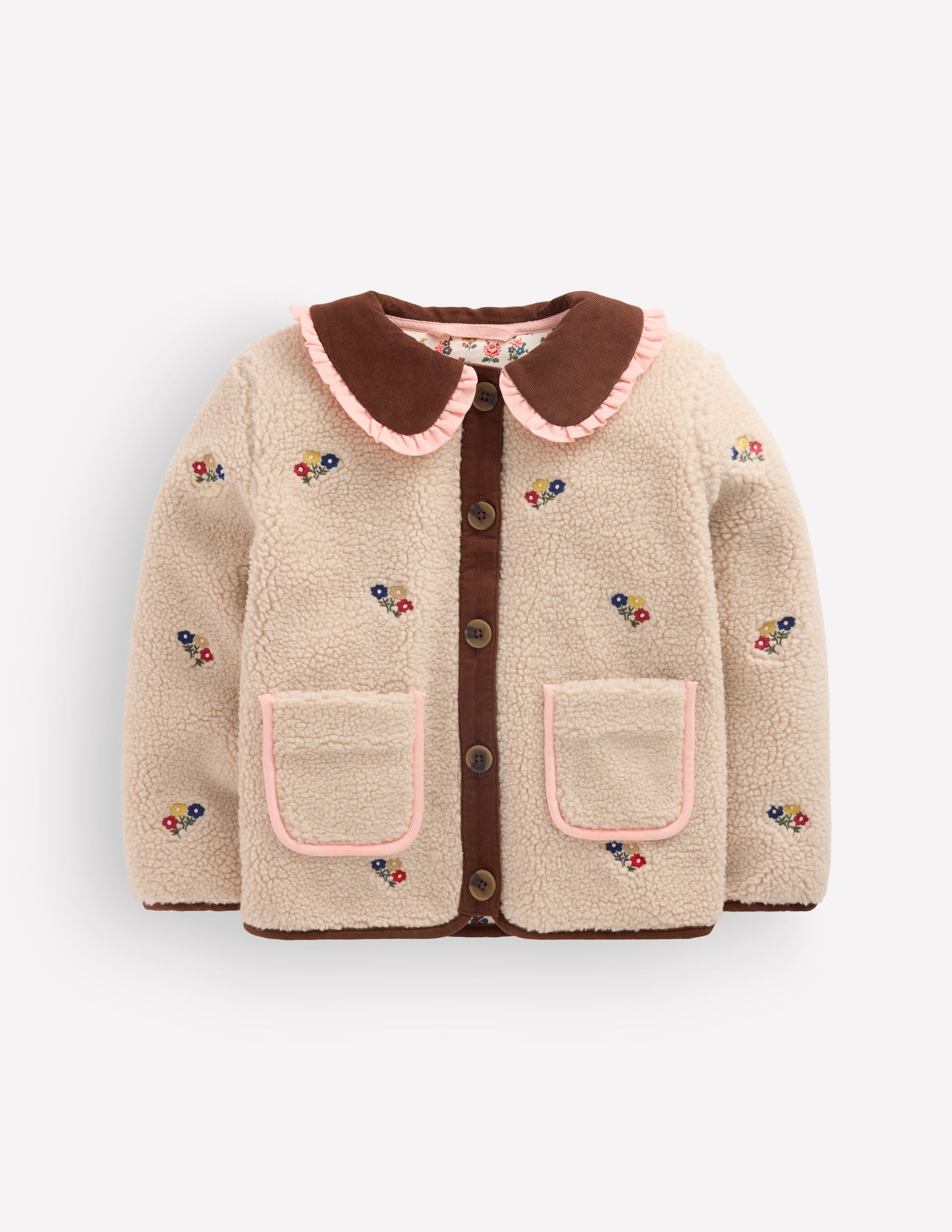 Embroidered Borg Jacket-Ivory Embroidery - Image 5