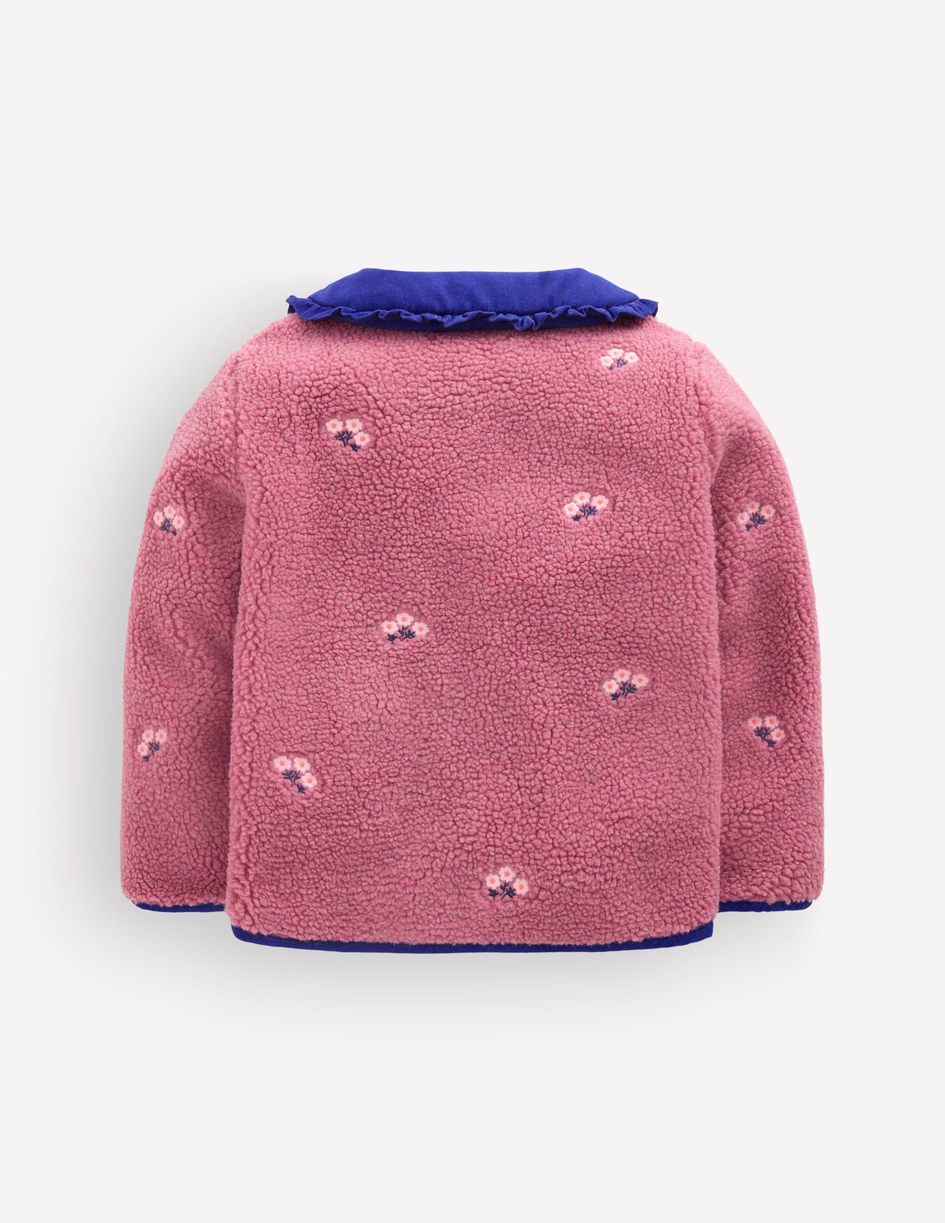 Embroidered Borg Jacket-Pink Heather-5