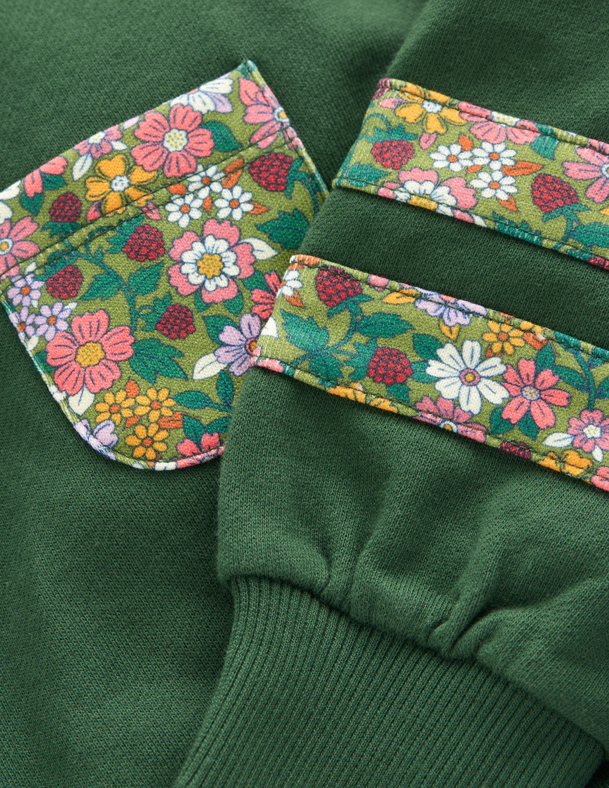 Relaxed Panel Sweatshirt-Green Floral - Image 3