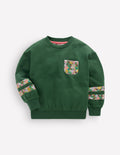 Relaxed Panel Sweatshirt-Green Floral
