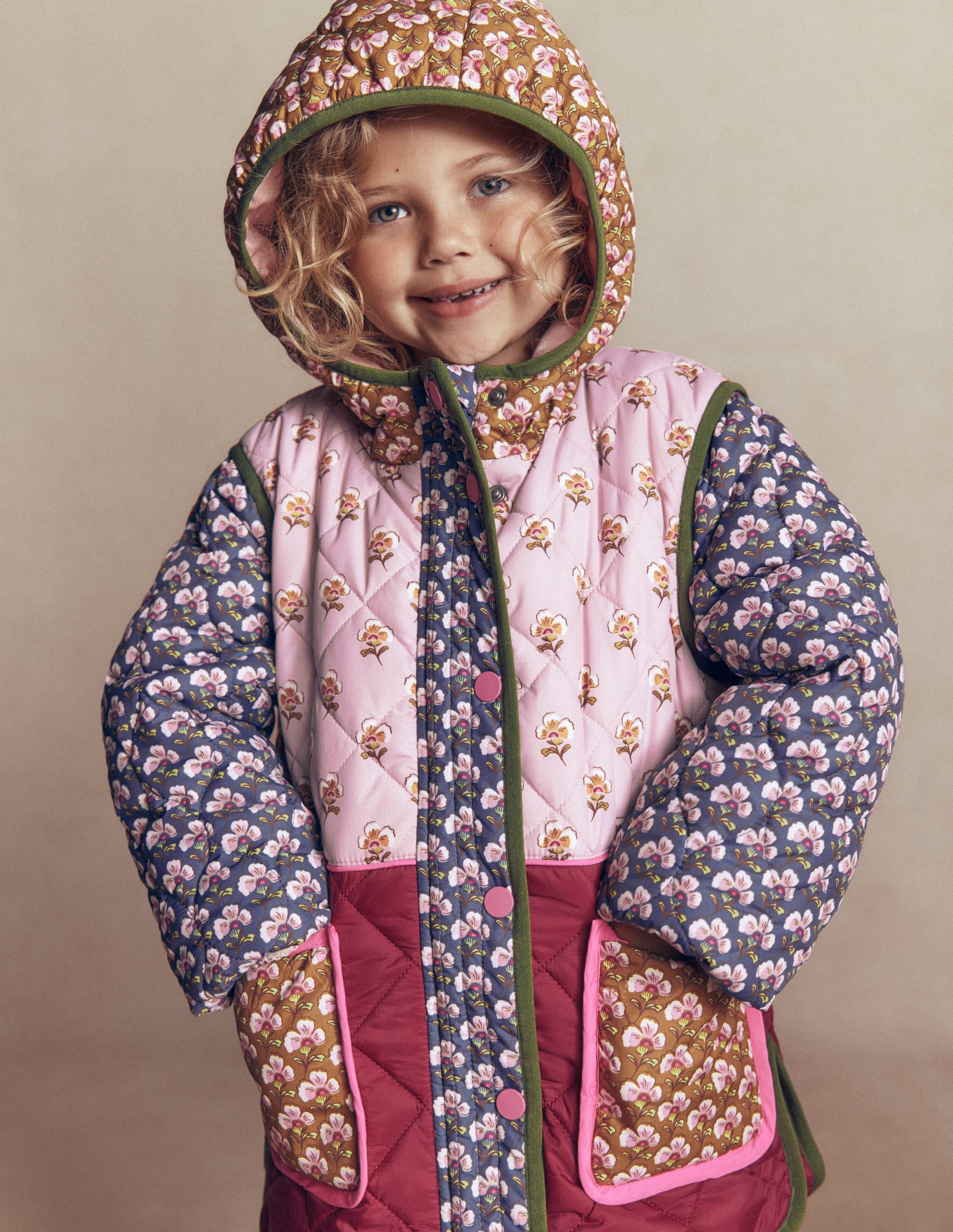 Longline Quilted Jacket-Hotchpotch Floral - Image 2
