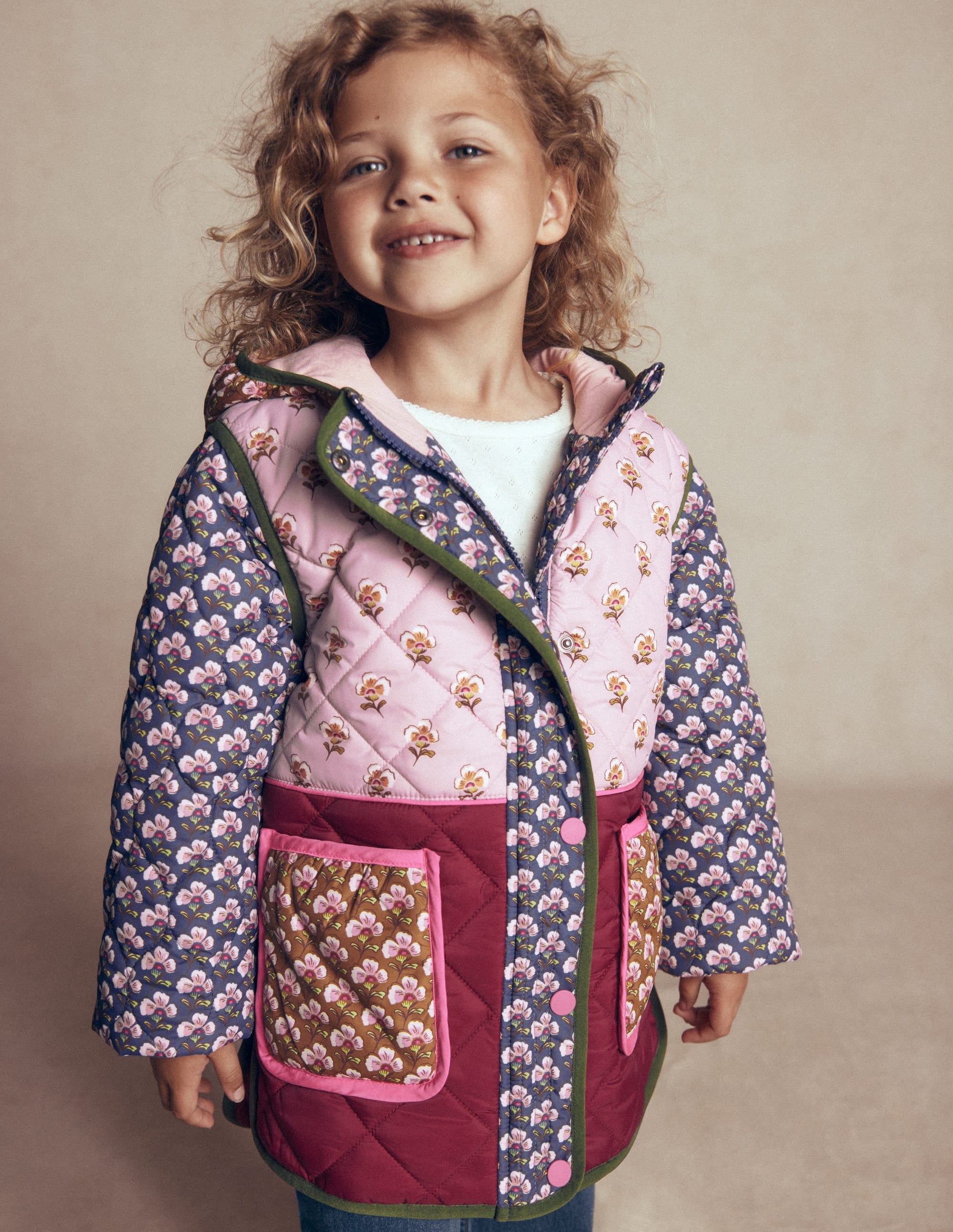 Longline Quilted Jacket-Hotchpotch Floral - Image 3