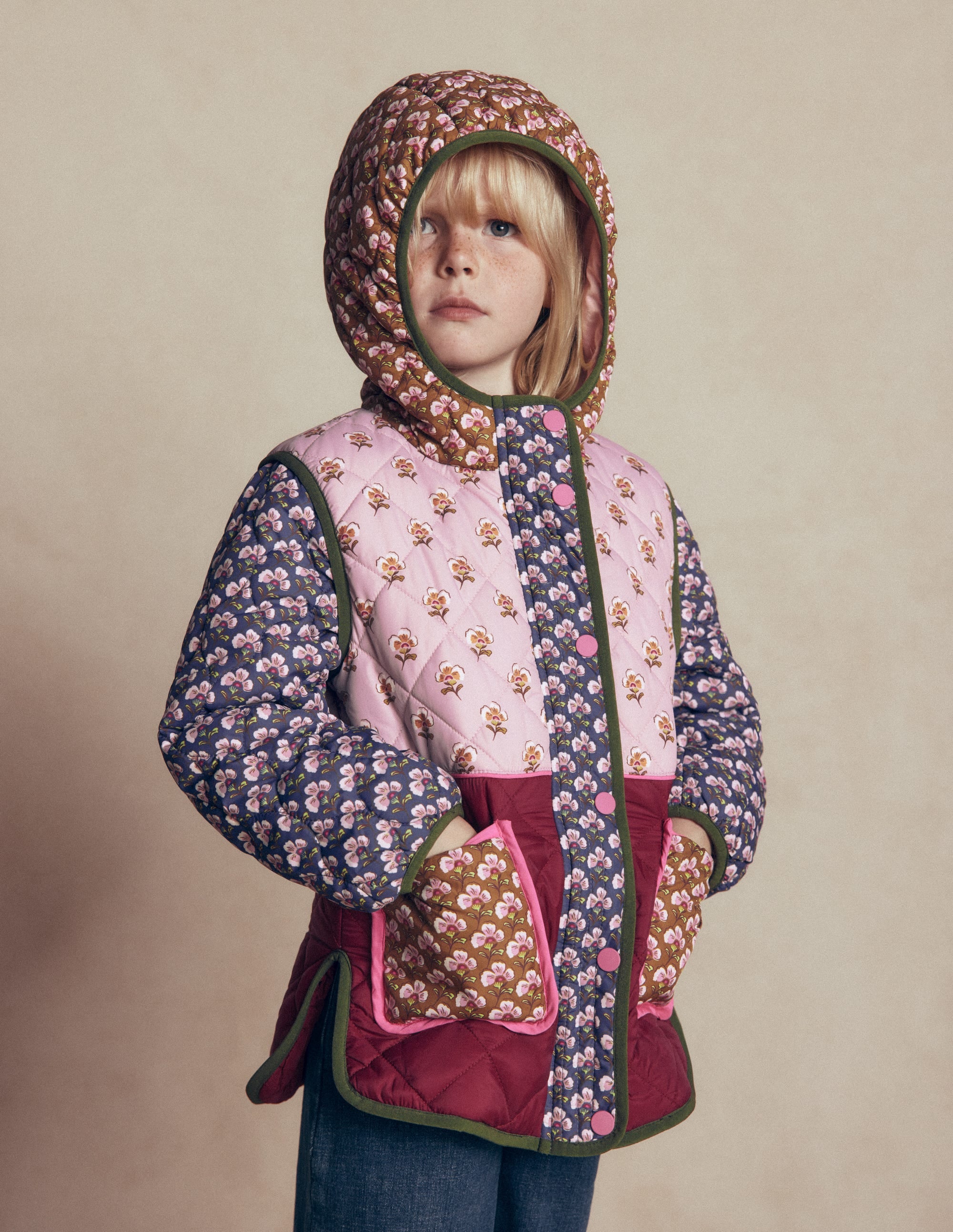 Longline Quilted Jacket-Hotchpotch Floral - Image 4