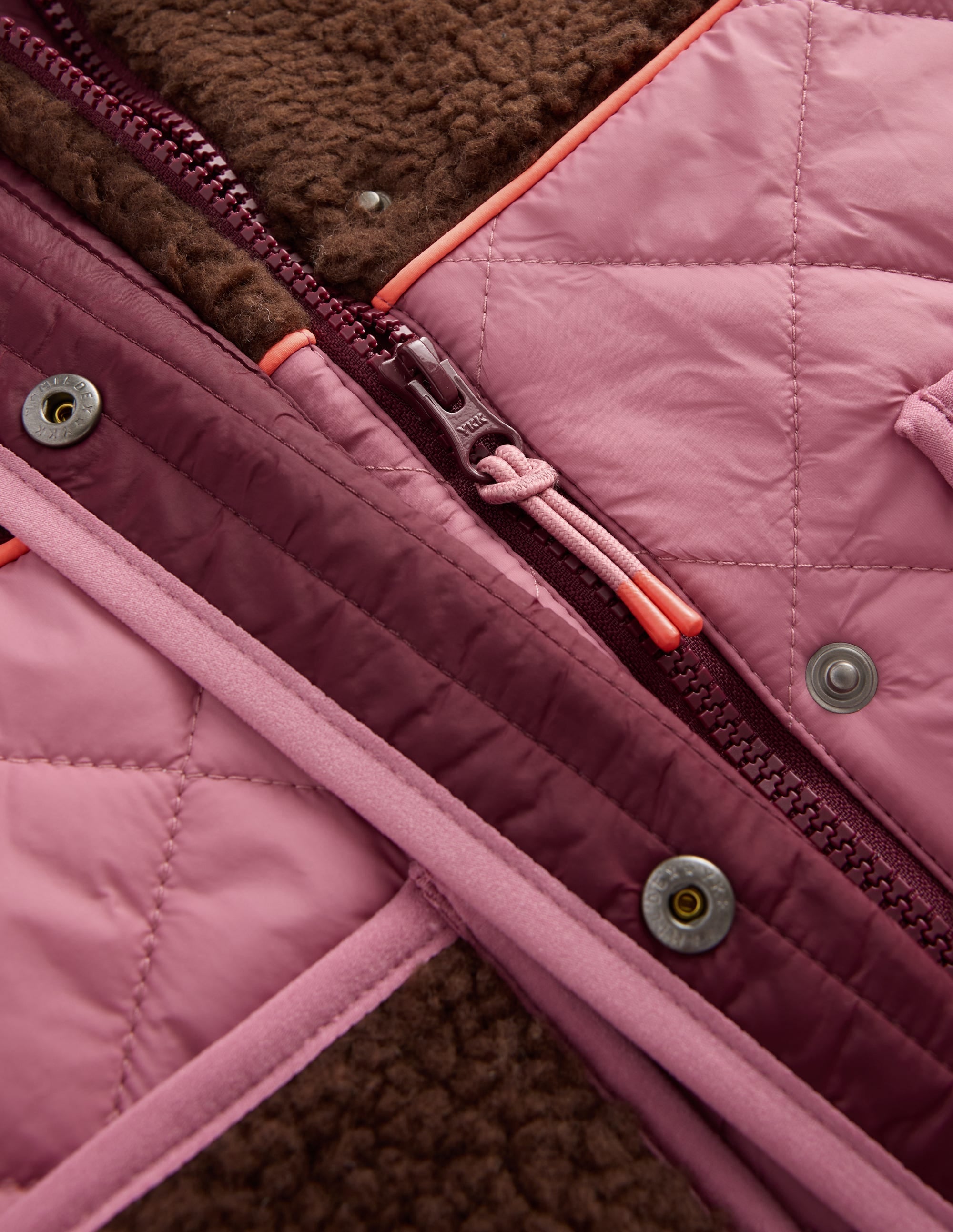 Longline Quilted Jacket-Maroon Banner Multi - Image 3
